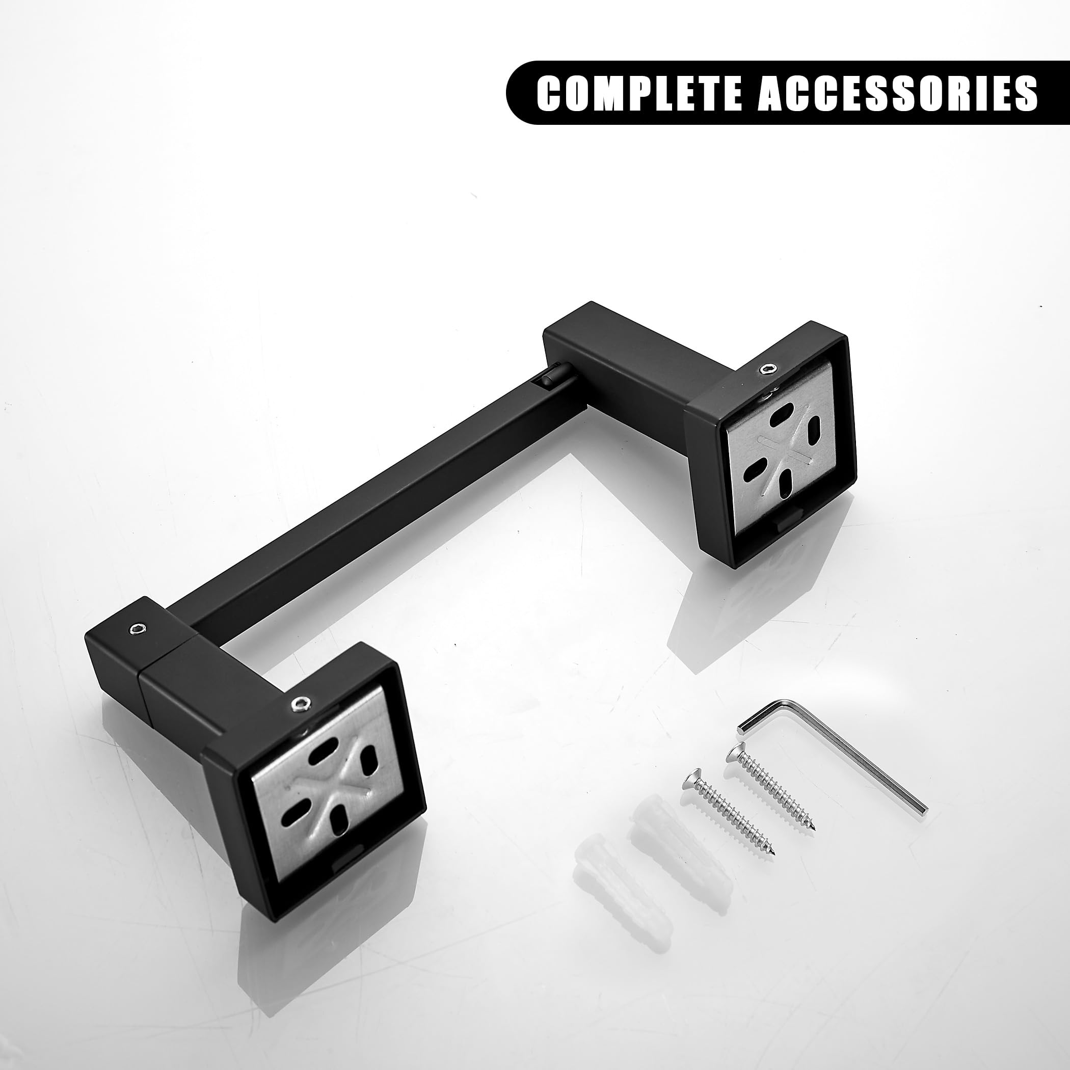 Bigbig Home Black Toilet Paper Holder Towel Ring, Matte Black Toilet Roll Holder Hand Towel Holder, Modern Towel Holder For Bath