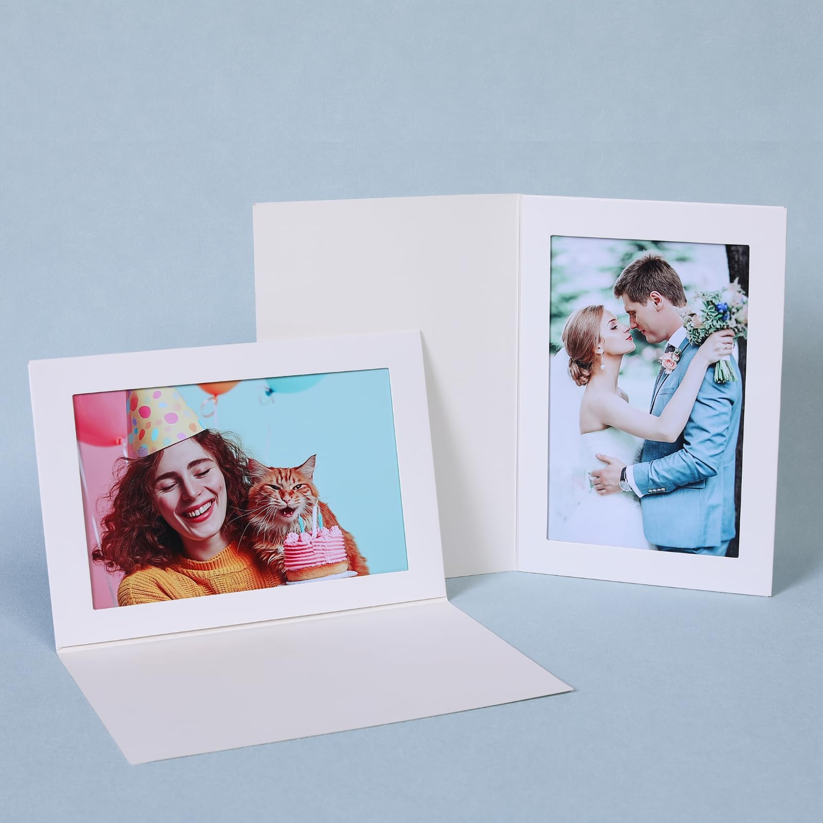 Apprabbr 50 Pack Photo Folders 4x6 Paper Picture Frame Photo Frame Cards Cardboard Greeting Cards Photo Inserts for Thanksgiving