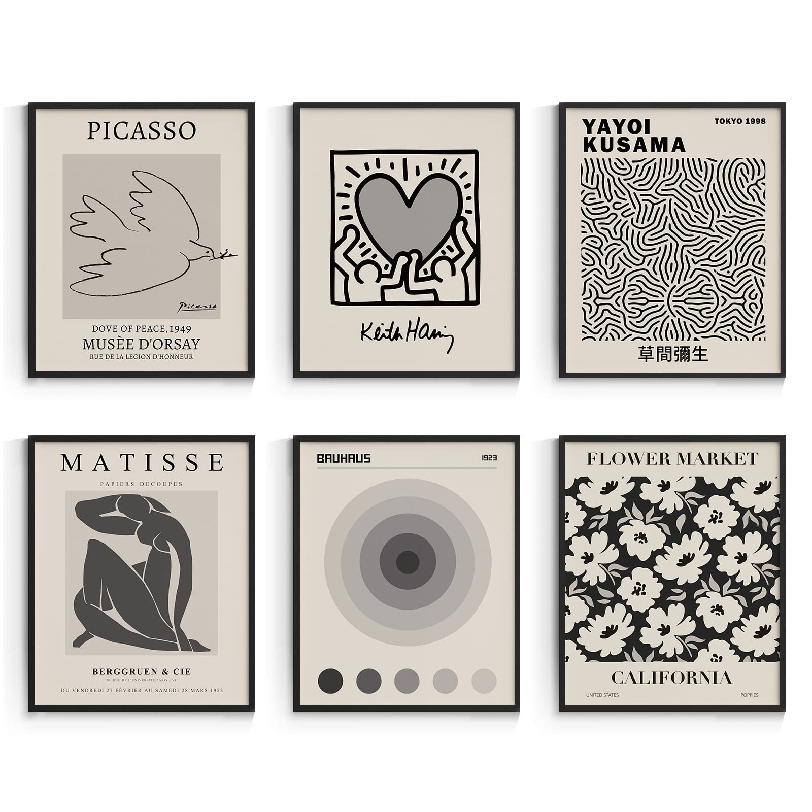 Habseligkeit Gray Master Wall Art Prints, Abstract Matisse Wall Art Exhibition Posters, Vintage Wall Art Prints, Retro Room Deco