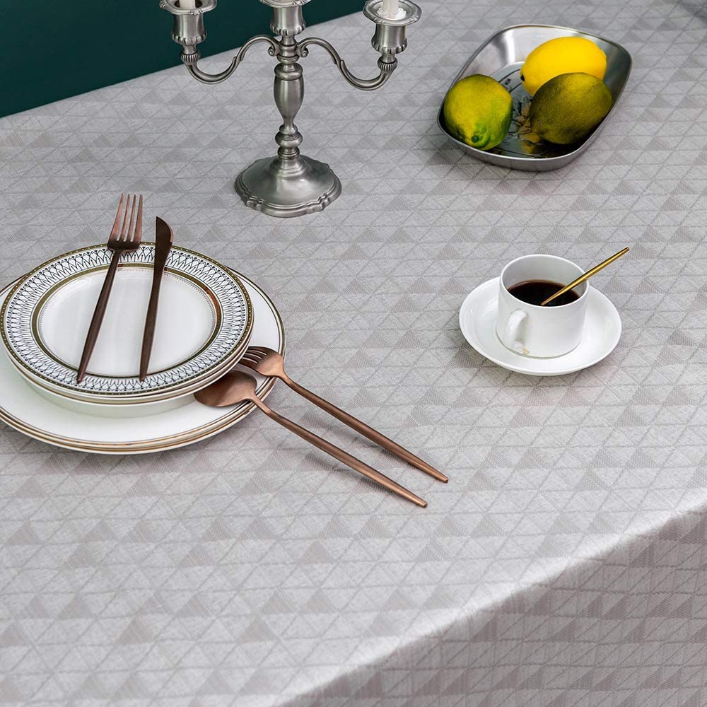 Glory Season 100% Waterproof Oilproof Spill Proof Stain Resistant Wipe Clean Tablecloth Rustic Burlap Faux Linen Table Cloth Rec