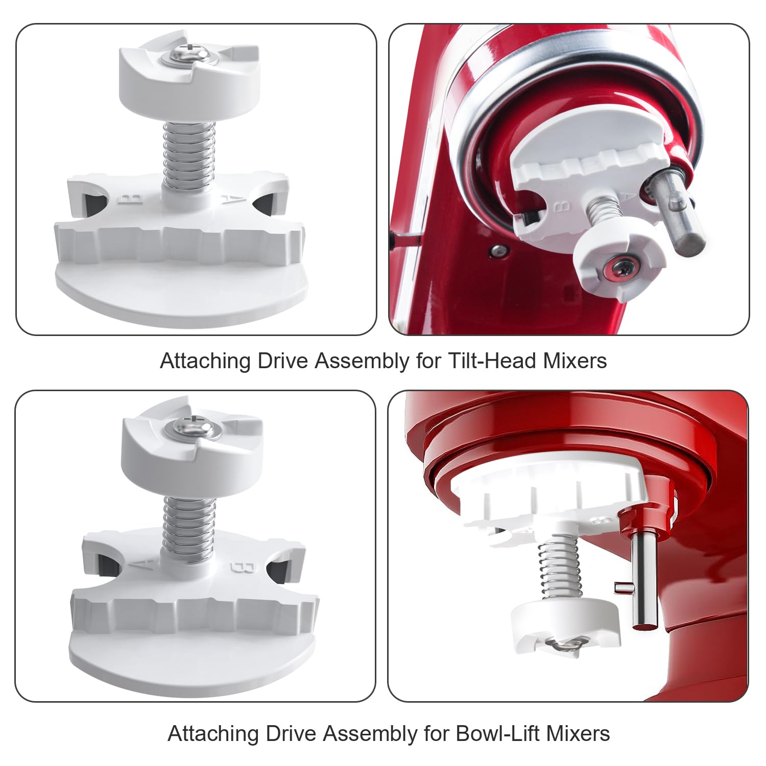 Tiga Replacement Ice Cream Maker Parts for Kitchenaid Mixer - Drive Assembly, Durable Plastic