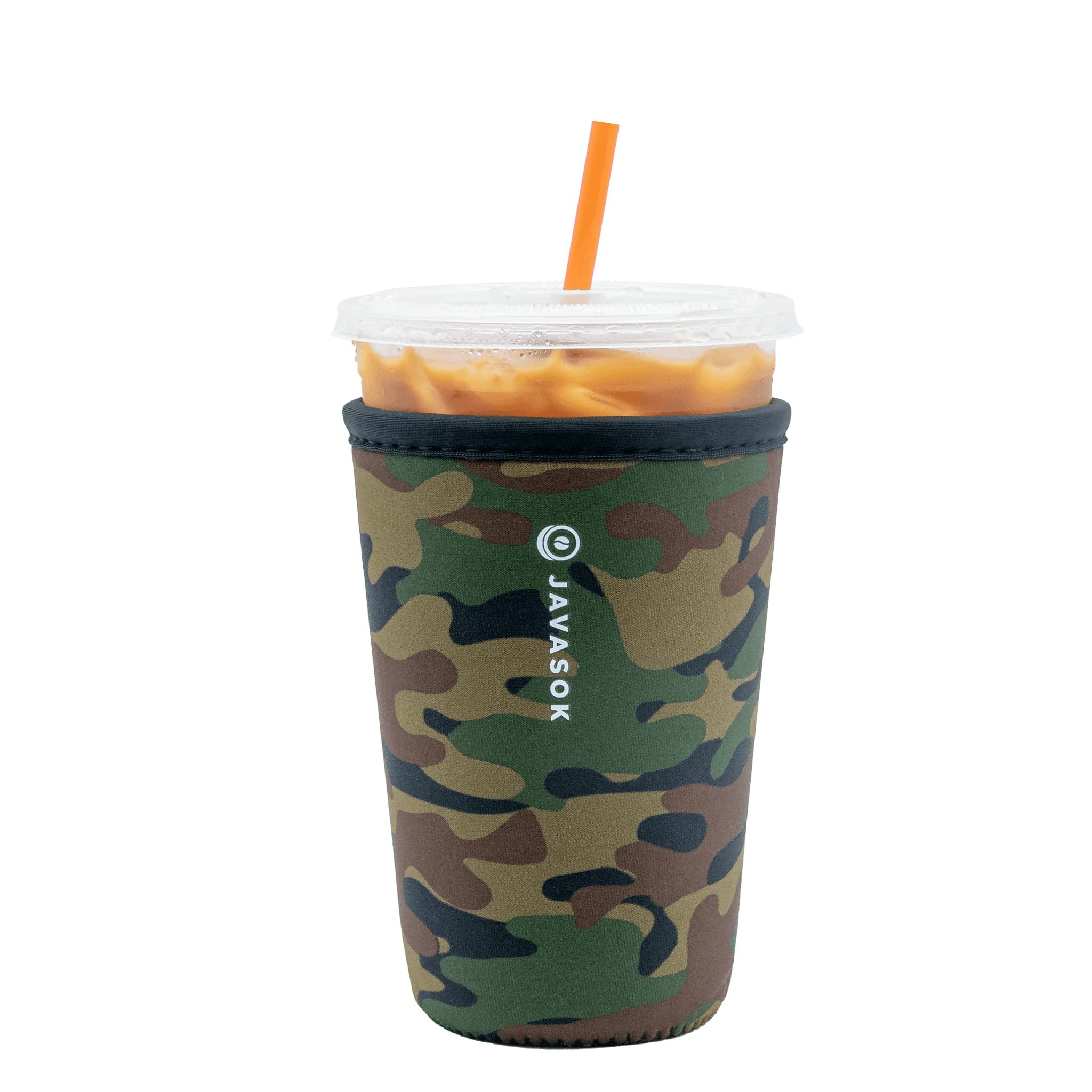 Sok It Java Sok Iced Coffee & Cold Soda Insulated Neoprene Cup Sleeve (Green Camo, Medium: 22-28oz)