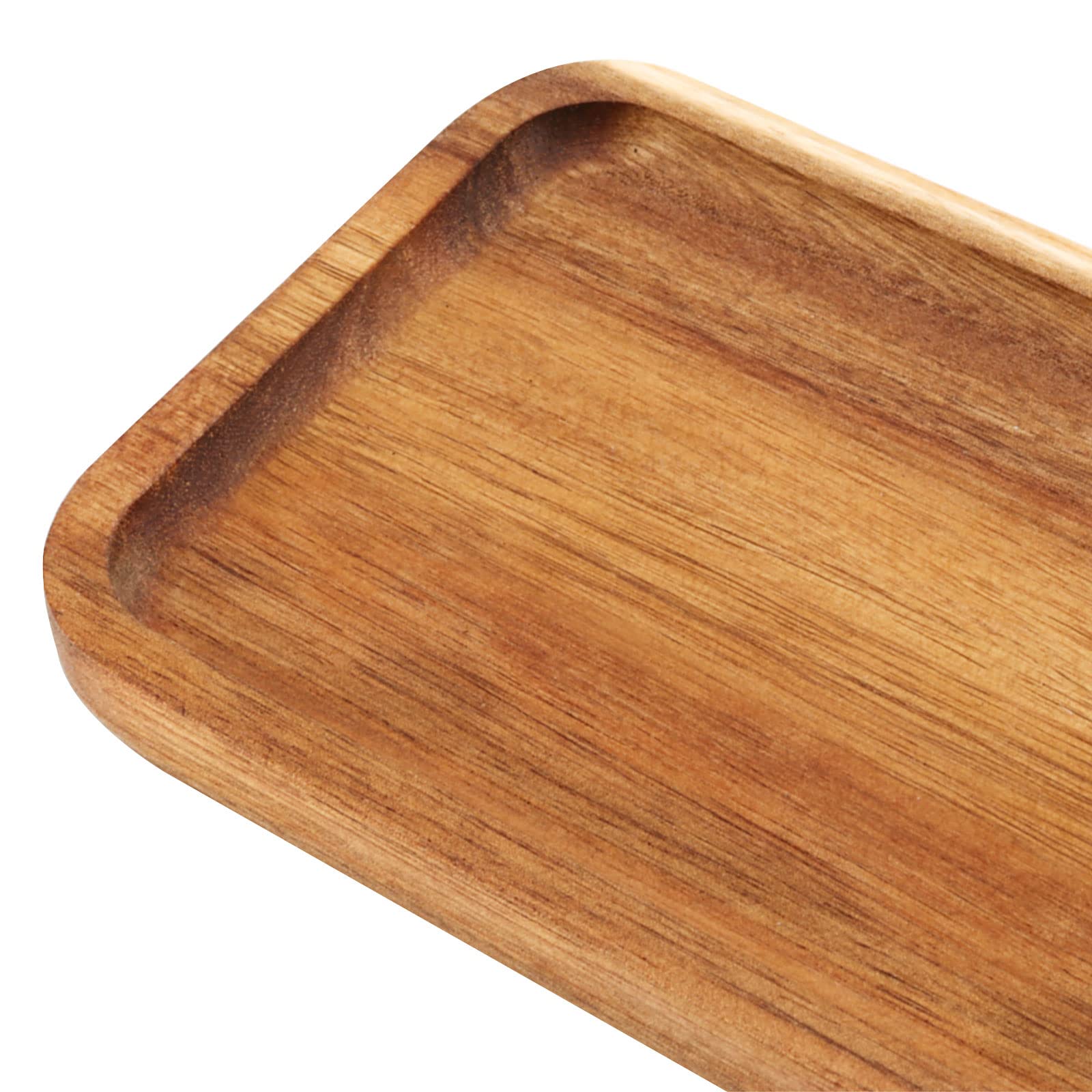 Seunmuk 6 Pack 12 X 5 X 0.78 Inch Wooden Serving Platters, Rectangle Natural Solid Acacia Wood Serving Tray And Platter, Wooden