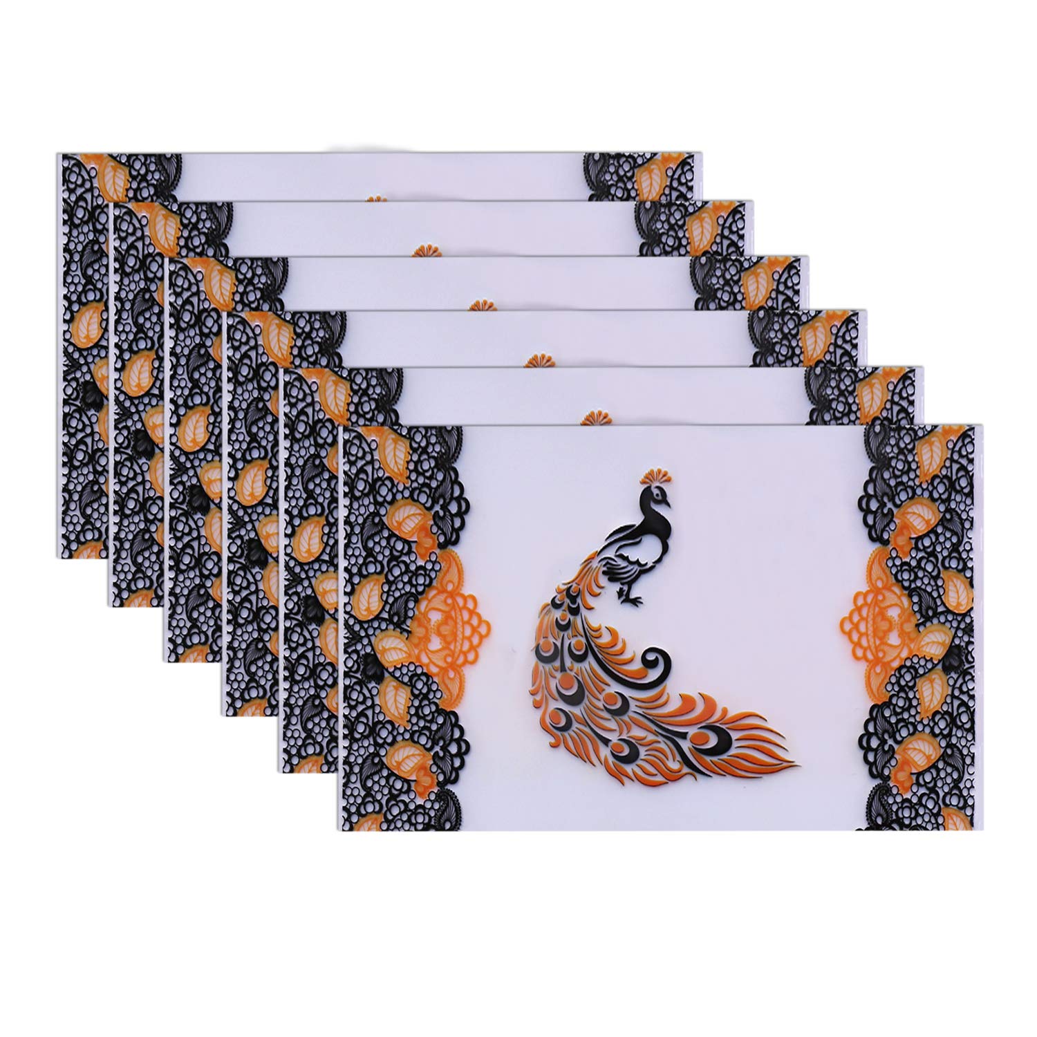 Kuber Industries Pvc 6 Pieces Dining Table Placemat Set (White) -Ctltc011130