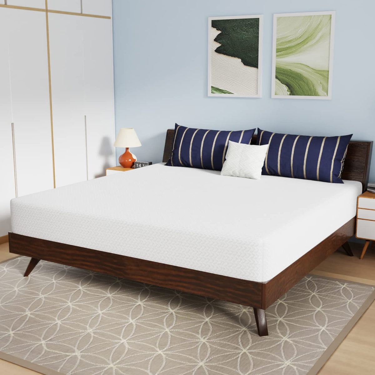 Paylesshere 10 Inch Bamboo Charcoal Gel Memory Foam Mattress Certipur-Us Certified Removable Soft Cover King Mattresses For Bed