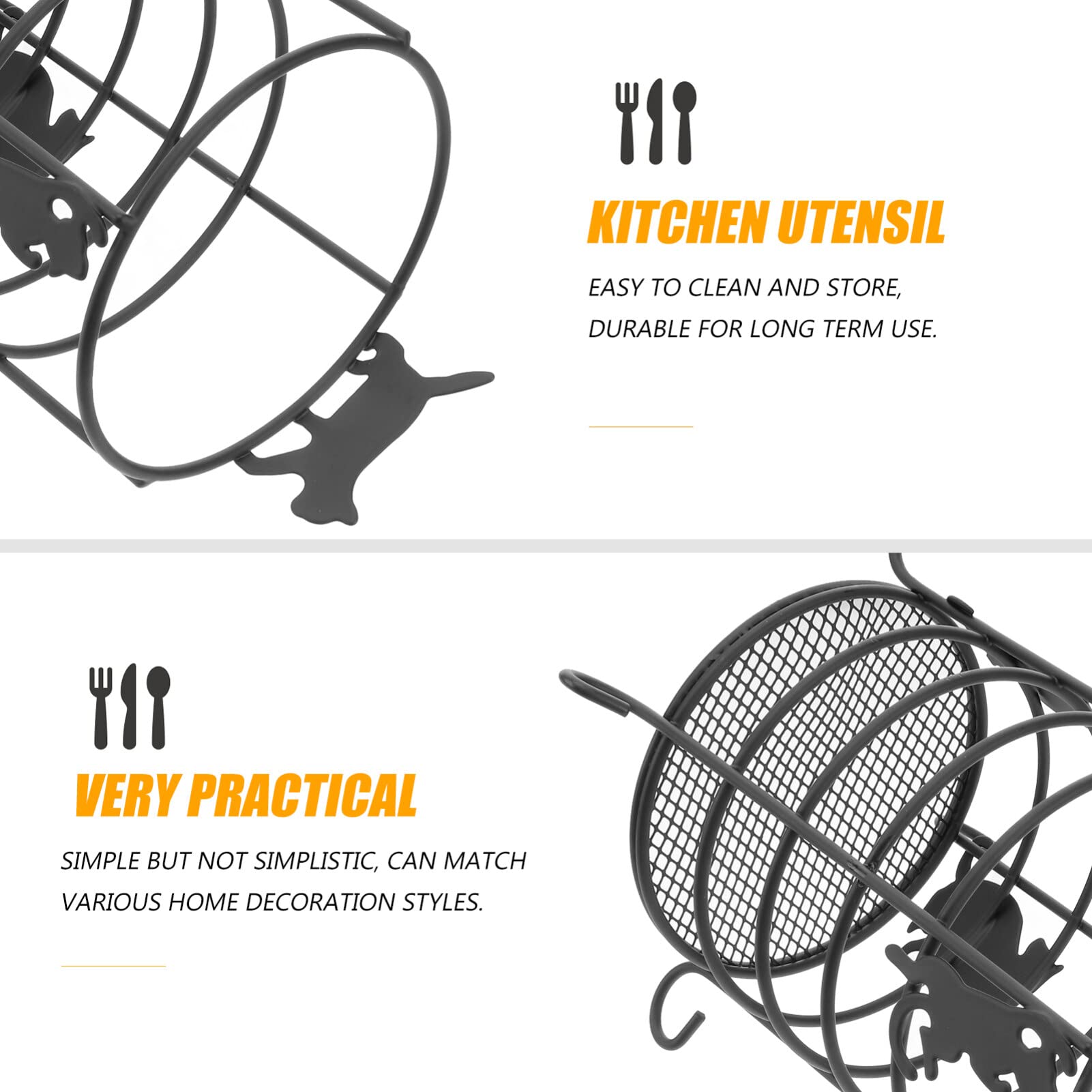 Iron Kitchen Utensil Holder For Countertop Spoon Holder Silverware , Silhouette Chopsticks Holder Spoon And Fork Holder For Kitc