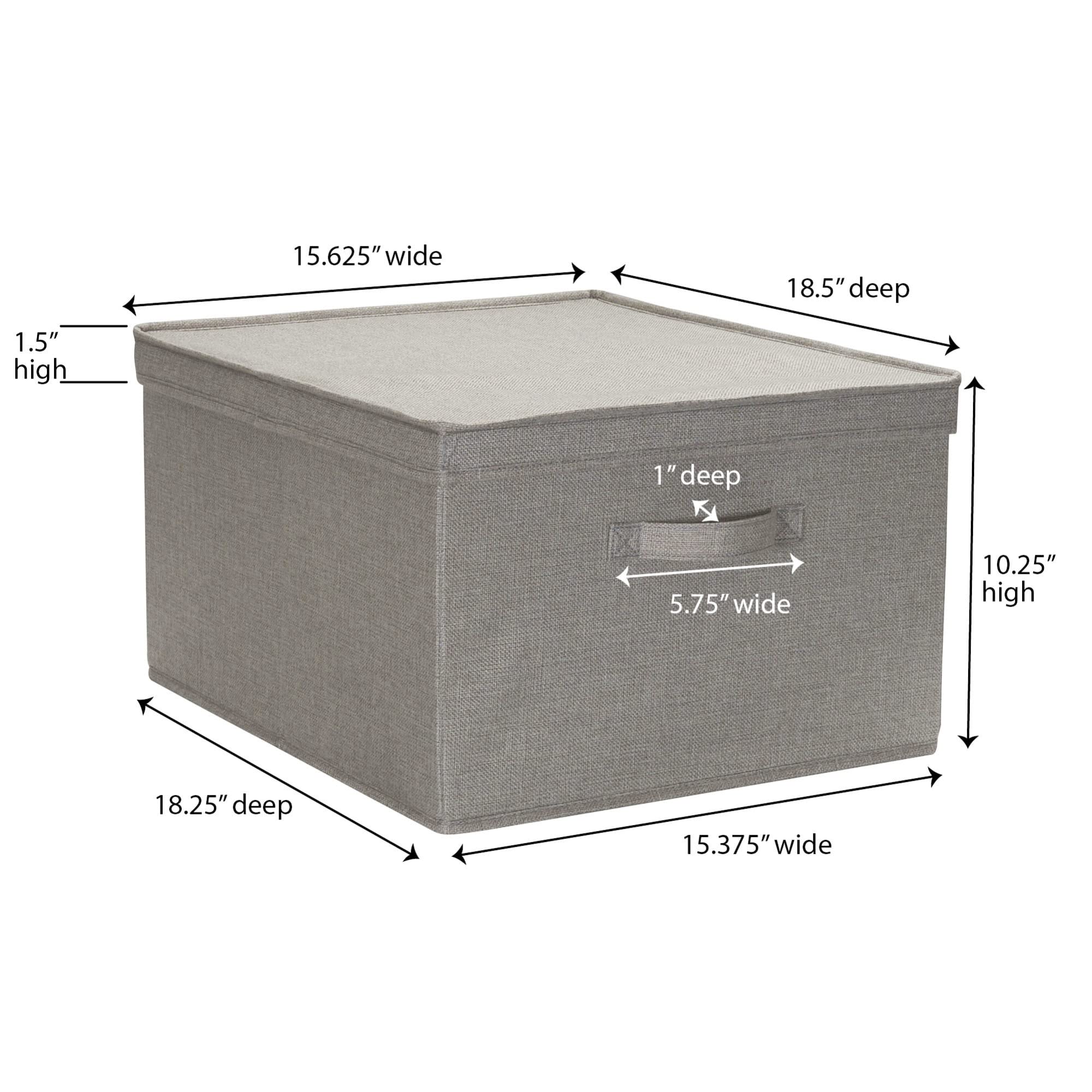 Household Essentials Jumbo Fabric Storage Bins 2 Pack, Gray,Silver