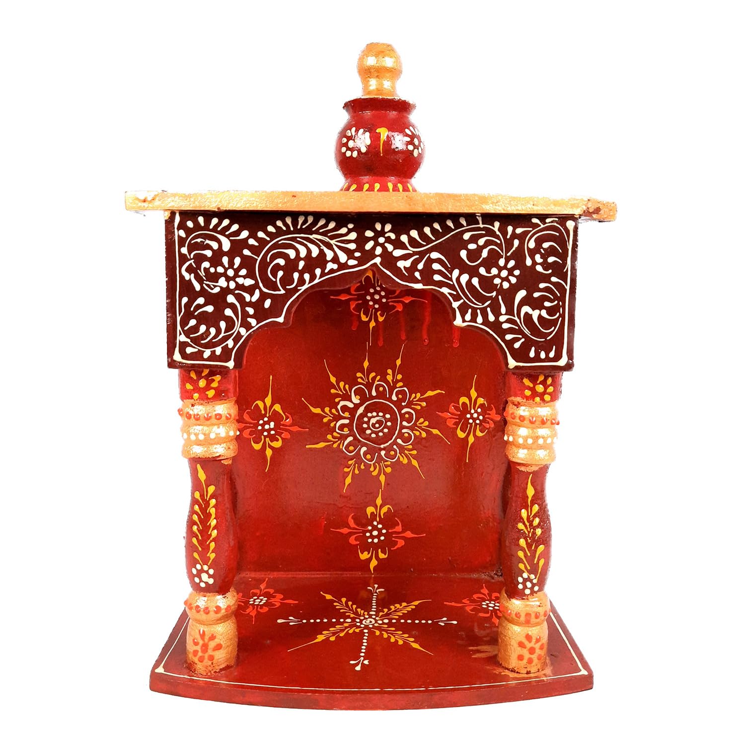 Apka Mart The Online Shop Pooja Mandir | Home Temple Wooden Wall Mounted | Hanging Puja Stand - For God, House, Puja Ghar, Offic