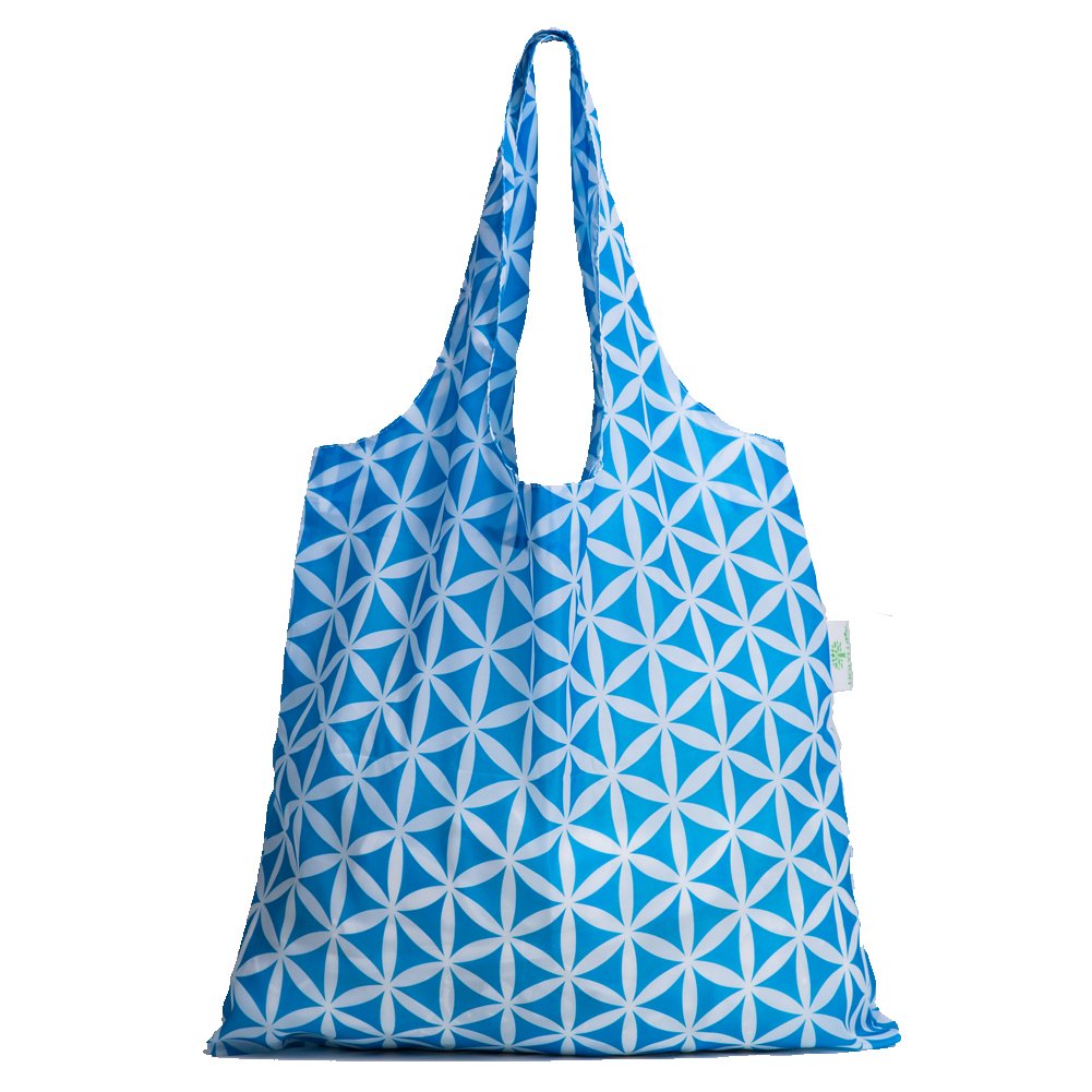 Holyluck Set Of 3 Reusable Grocery Bags,Heavy Duty Foldable Shopping Bag-Sky Blue
