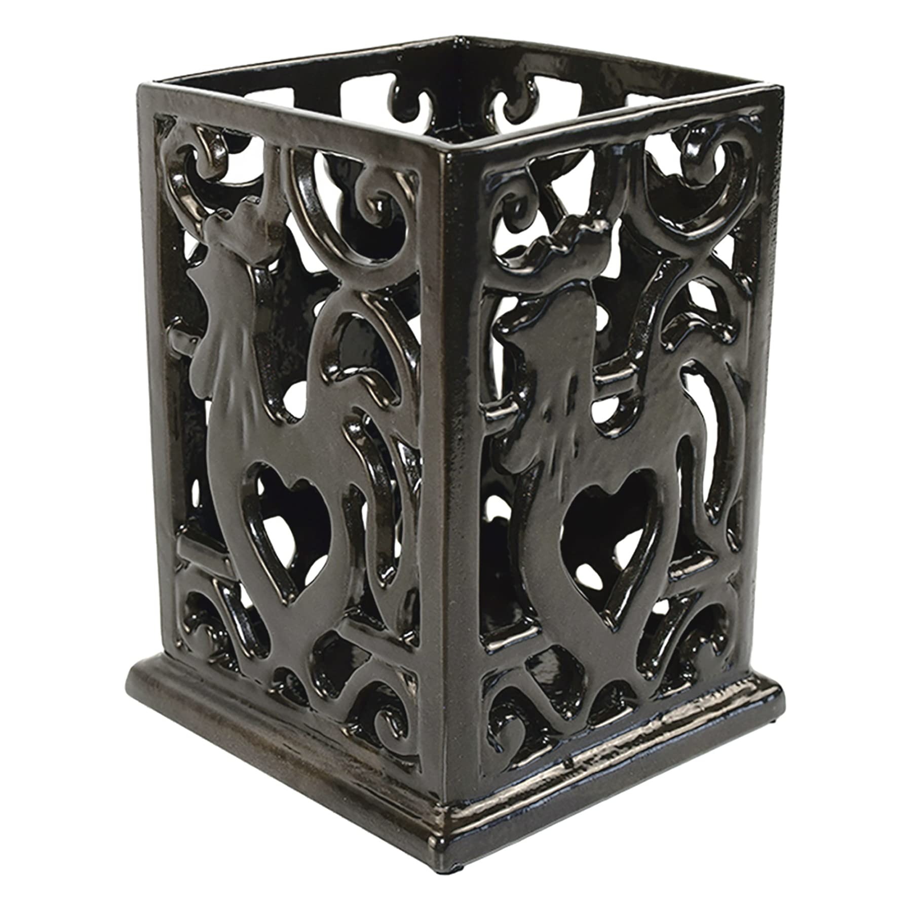 Minluful Vintage Utensil Holder For Countertop, Robust Cast Iron Utensil Holder For Kitchen Counter Cooking Tools Crock Spoon An