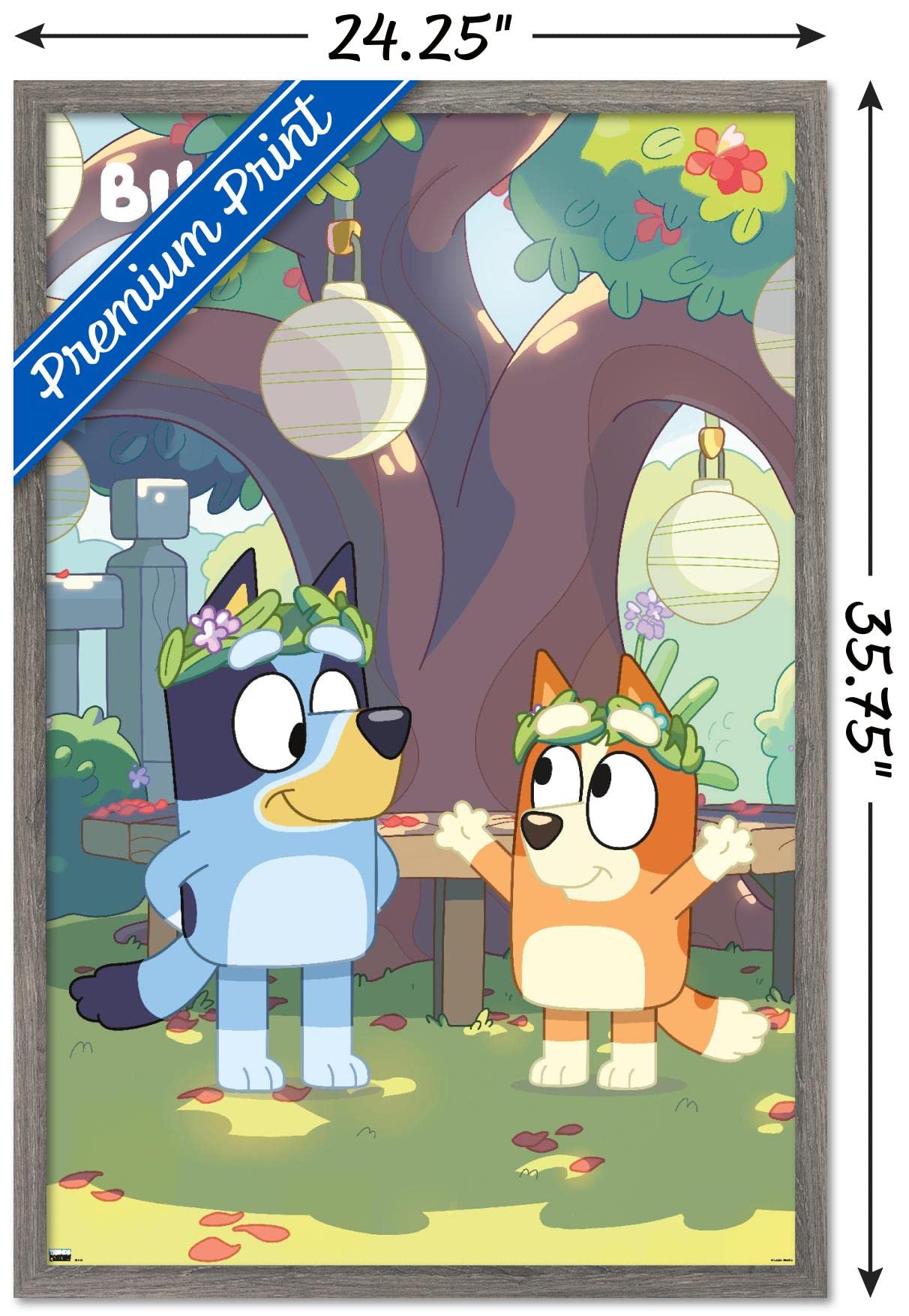 Trends International Bluey - Duo Wall Poster, 22.37'' X 34.00'', Barnwood Framed Version