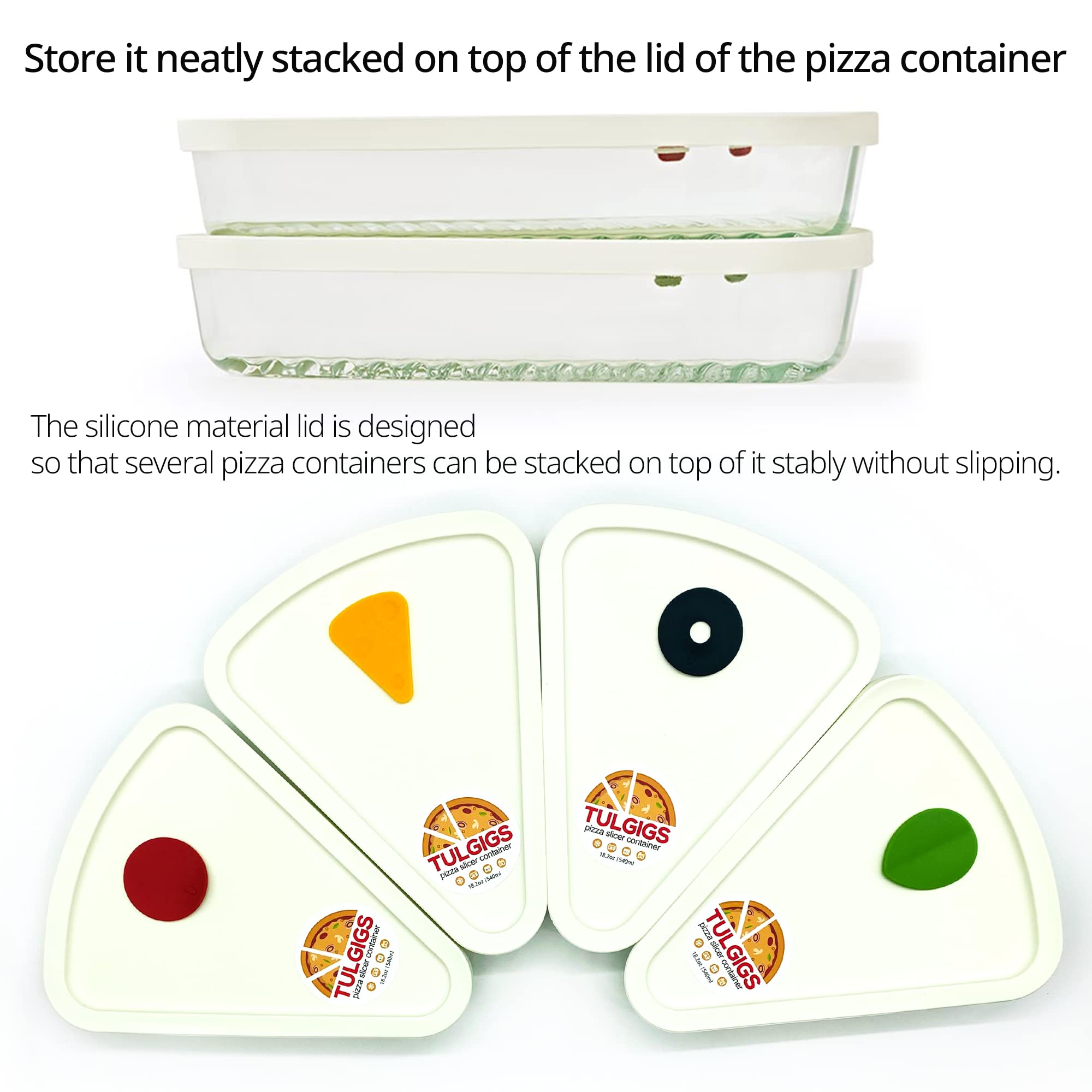 Reusable Pizza Slice Container Storage, Tray And Saver To Organize & Save Space With Bpa-Free Microwavable Heat & Shock Resistan