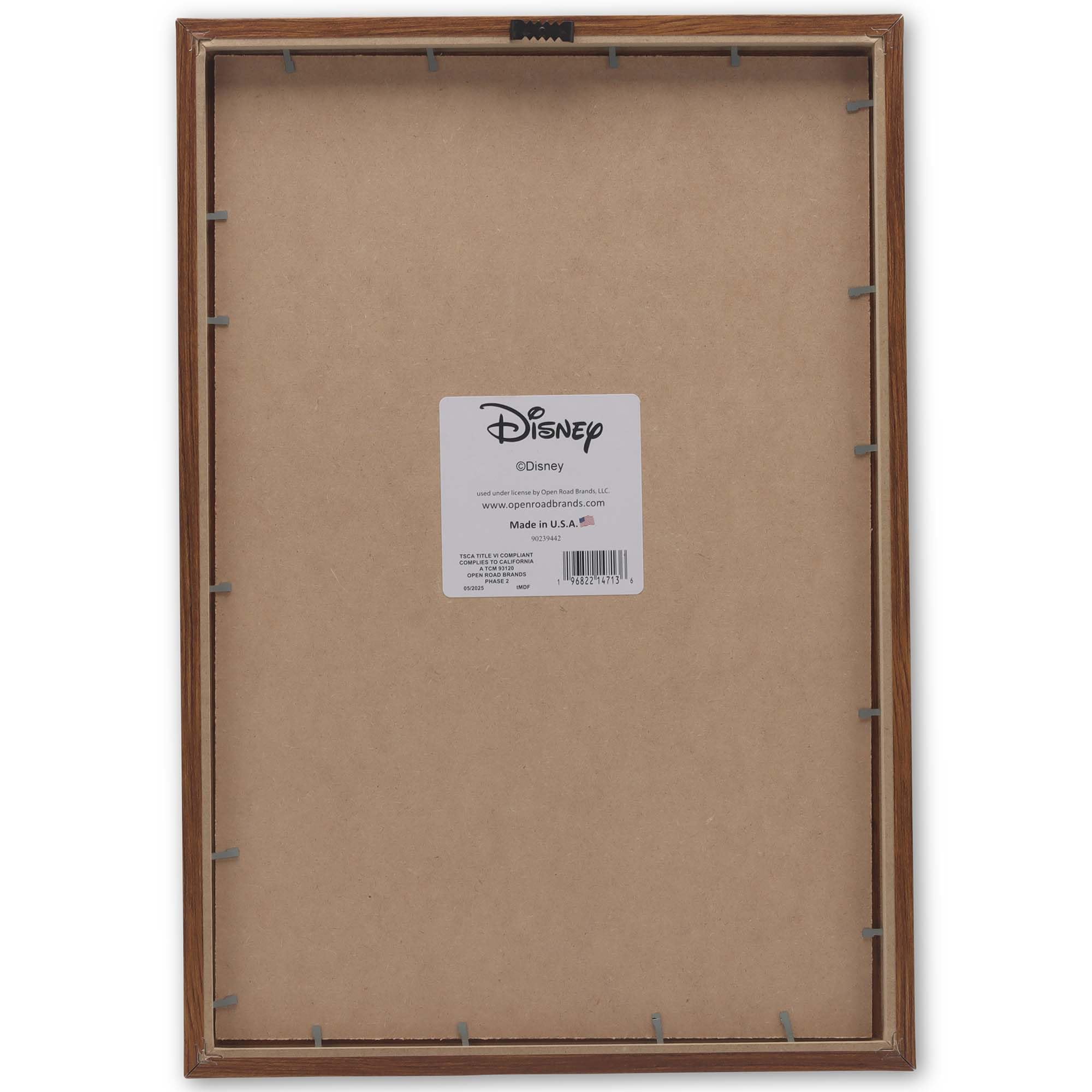 Disney Lady and the Tramp Spaghetti Scene Framed Wood Wall Decor - Romantic Classic Movie Wall Art for Home