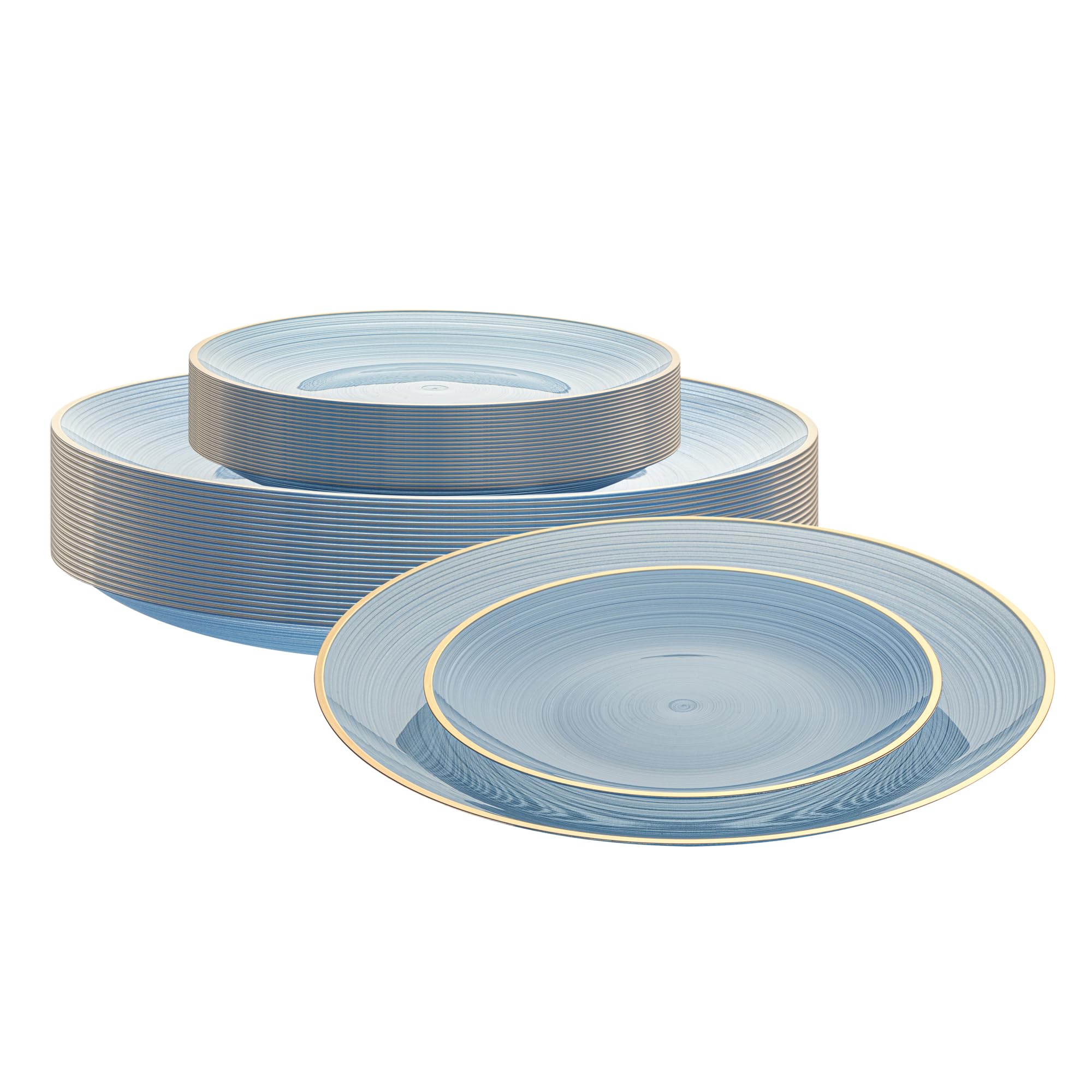 Restaurantware Plastic Plates 40 Pack of 7.13 and 10.1 Inch Crystal Design Elegant Party Plates Durable Tableware Set for Events