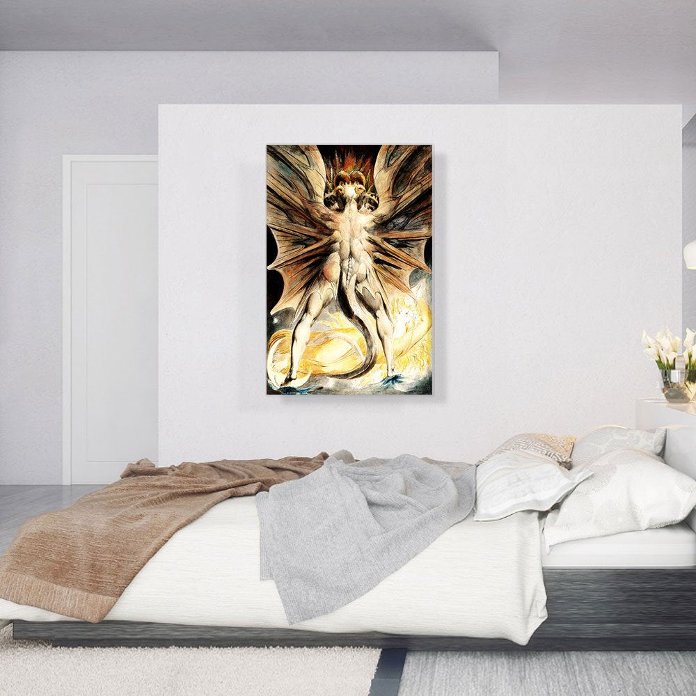 Artcanvas The Great Red Dragon And The Woman Clothed In Sun Canvas Art Print Stretched Framed Painting Picture Poster Giclee Wal