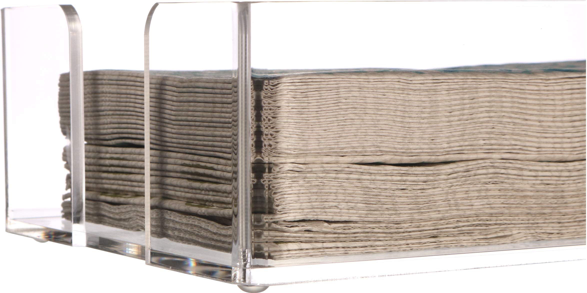 Cq Acrylic Guest Towel Napkin Holder For Table, 9''X 5.5'' Clear Dinner Modern Flat Dinner Napkins Holder In Kitchen Or Dining R