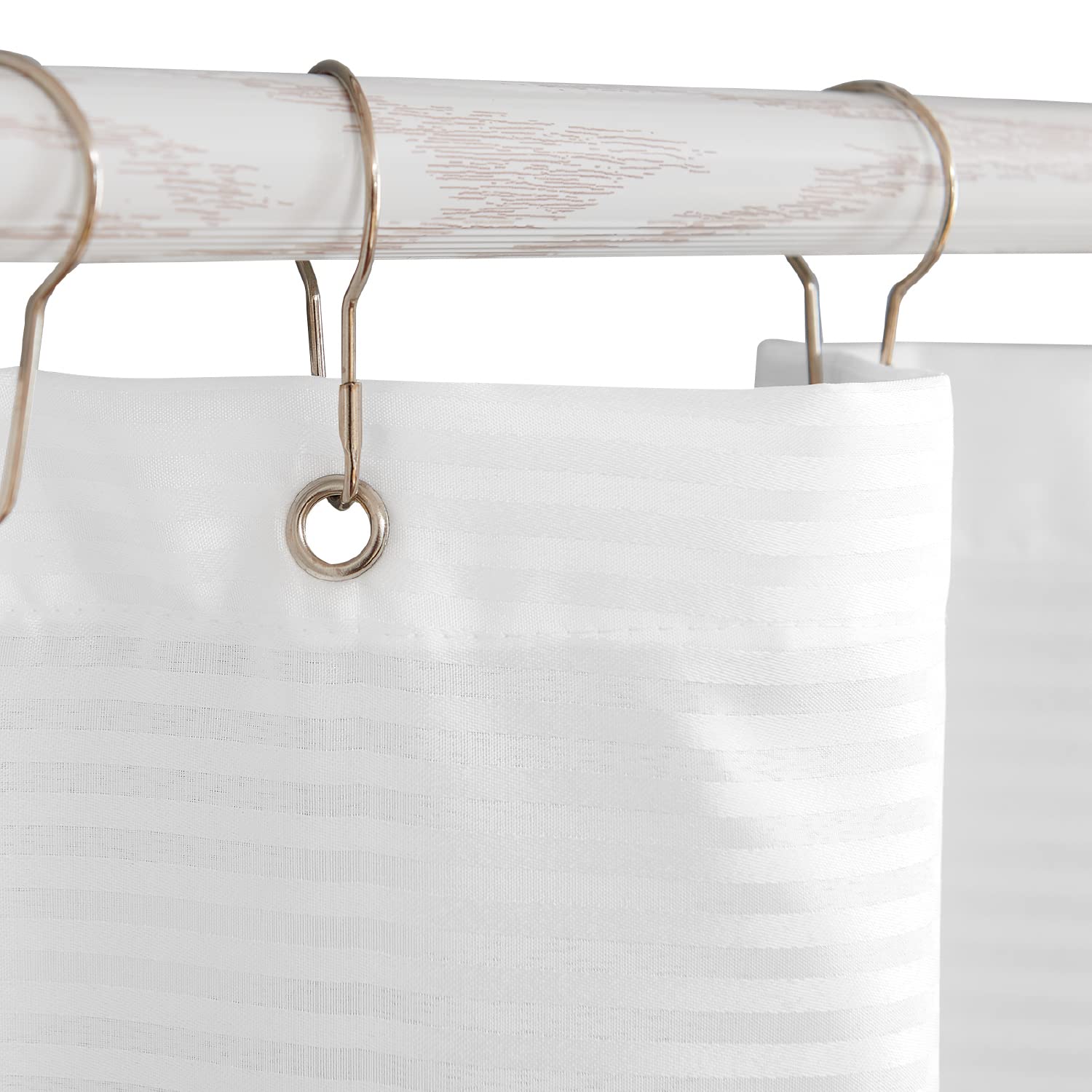 Jinchan White Shower Curtain With Green Stripe Fabric Shower Curtain For Bathroom Modern Striped Shower Curtain Winter Waterproo