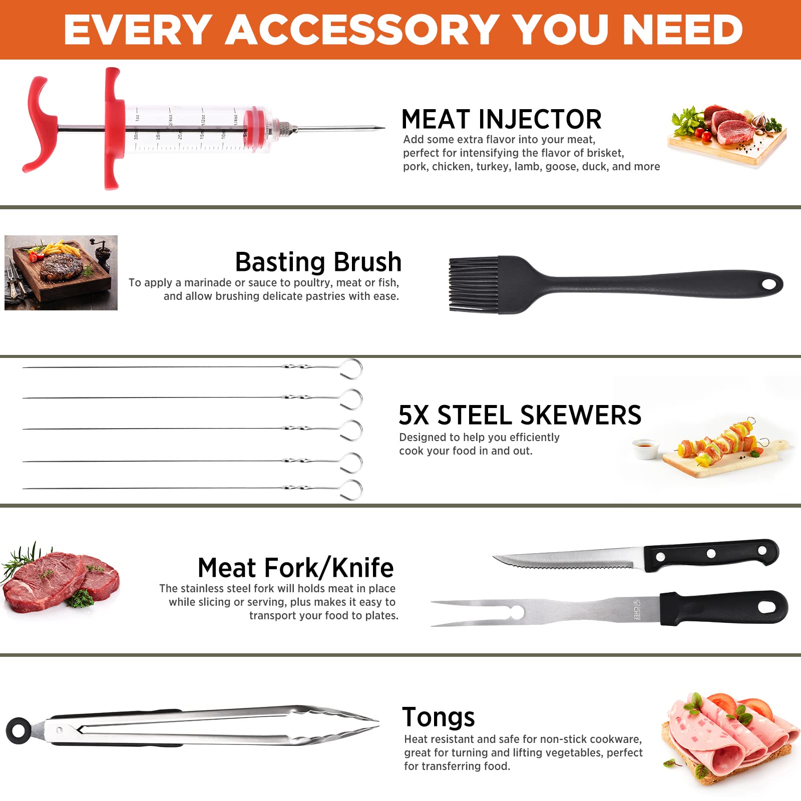 Commercial Chef Blackstone Griddle Accessories Kit - Blackstone Accessories - Hibachi Flat Top Griddle Accessories For Weber Gri