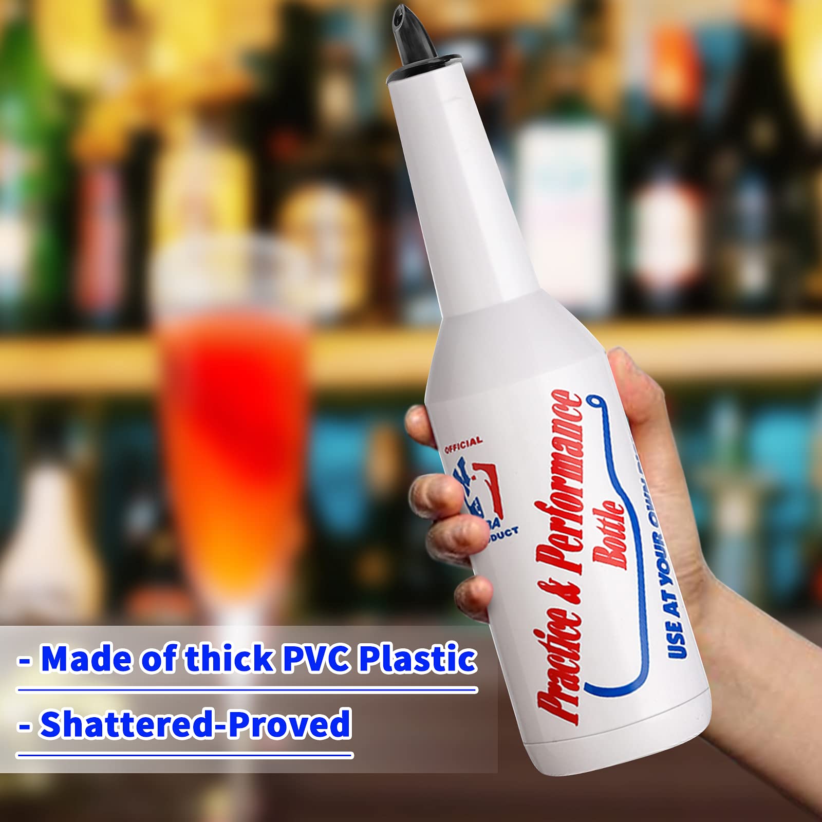Flair Bottle - 5pcs Flair Bartender Kit  2 Flair Bottle  1 Boston Shaker  Practice & Performance Bottle - FLKT0004 (5pcs Set)