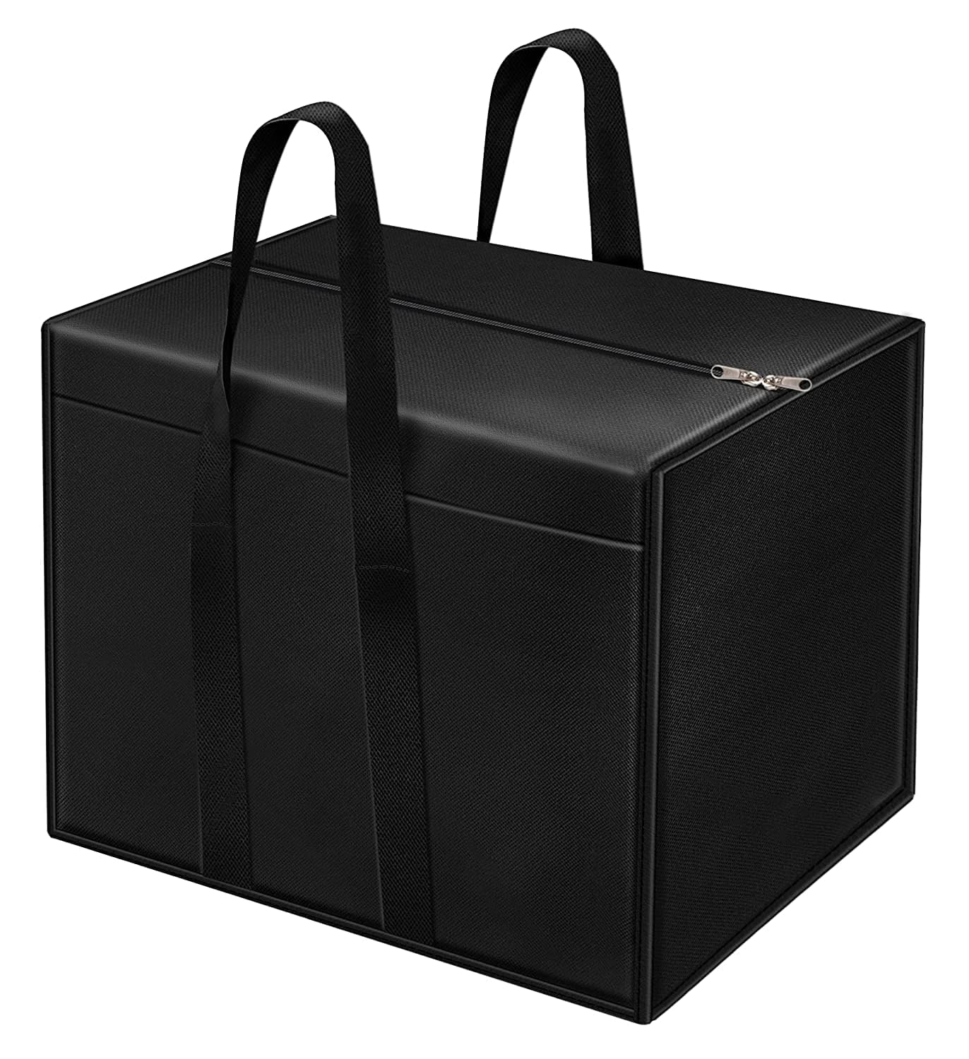 Tekcool 1 Pack Moisture Proof Nylon Large Size Underbed Storage Bag For Clothes (54 X 46 X 28 Cm)  Black, Rectangular