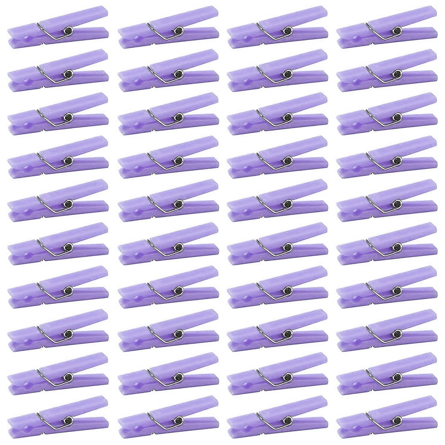 60 Baby Shower Clothespin Games Mini Clothes Pins 1.4 Inch For Party Decorations(Purple)