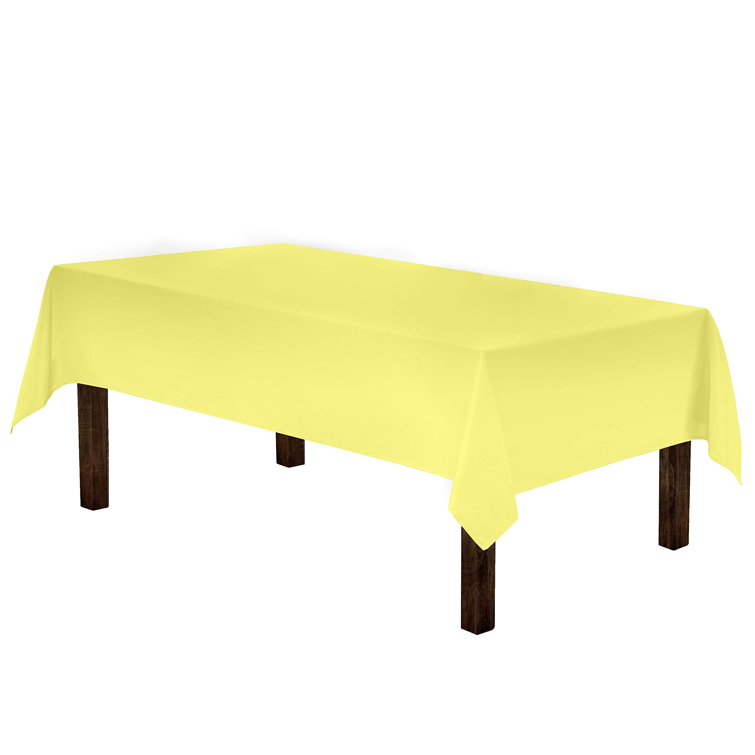 Gee Di Moda Rectangle Tablecloth - 60 X 84 Inch | Yellow Rectangular Table Cloth In Washable Polyester | Great For Buffet Table,