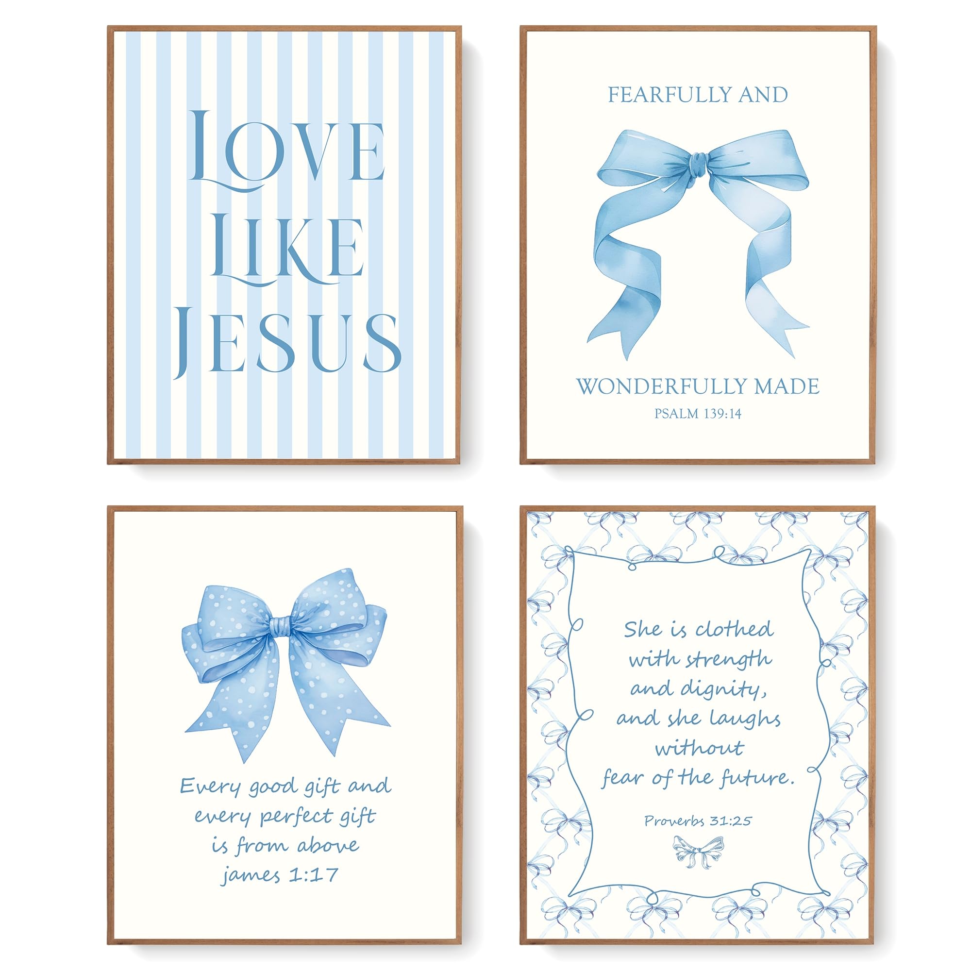 164-Jyhb-Bluebow-Jesus Posters & Prints