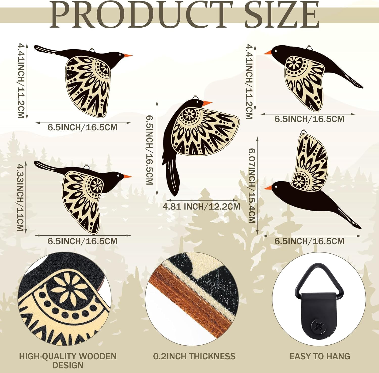 Shilp Handicraft Wood Bird Folk Art Wall Hanging Art Decoration Item For Living Room, Bedroom, Drawing Room, Dining Room & Offic