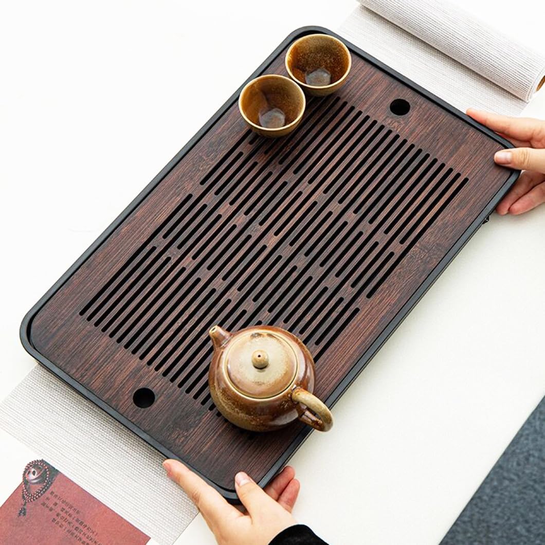 Large 17 Inch Bamboo Chinese Gongfu Tea Tray Table Box With Water Storage For Kungfu Kung Fu Tea Set