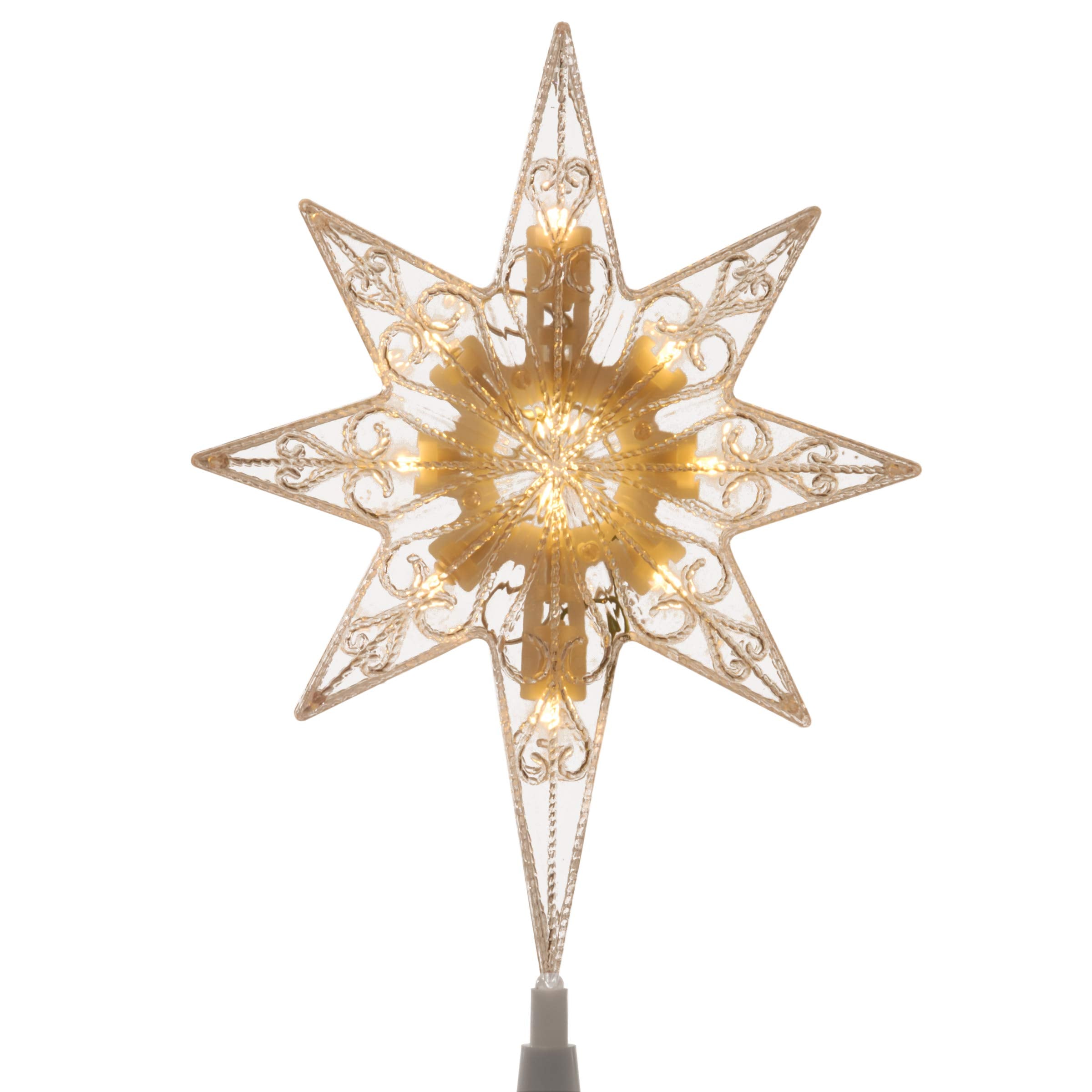 National Tree 11 Inch Bethlehem Star Tree Topper with 10 Warm White LED Bulbs (TA21-11LSW-1)