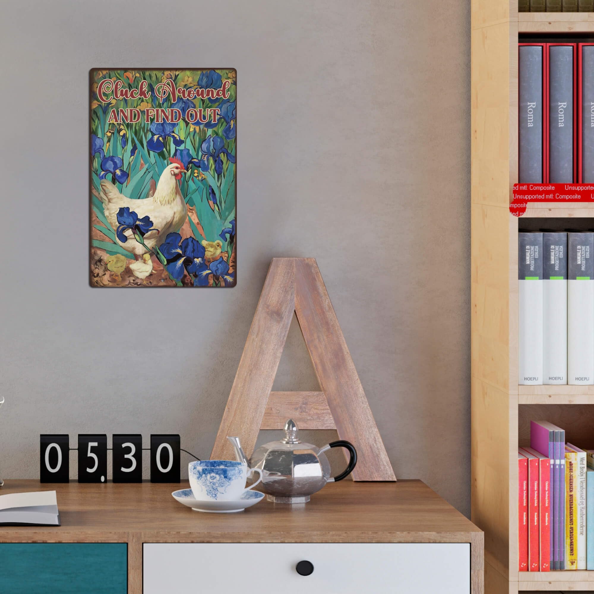 Putuo Decor Cluck Around And Find Out Tin Signs Funny Chicken Sign And Van Gogh Irises Flower Metal Signs Chicken Coop Accessori