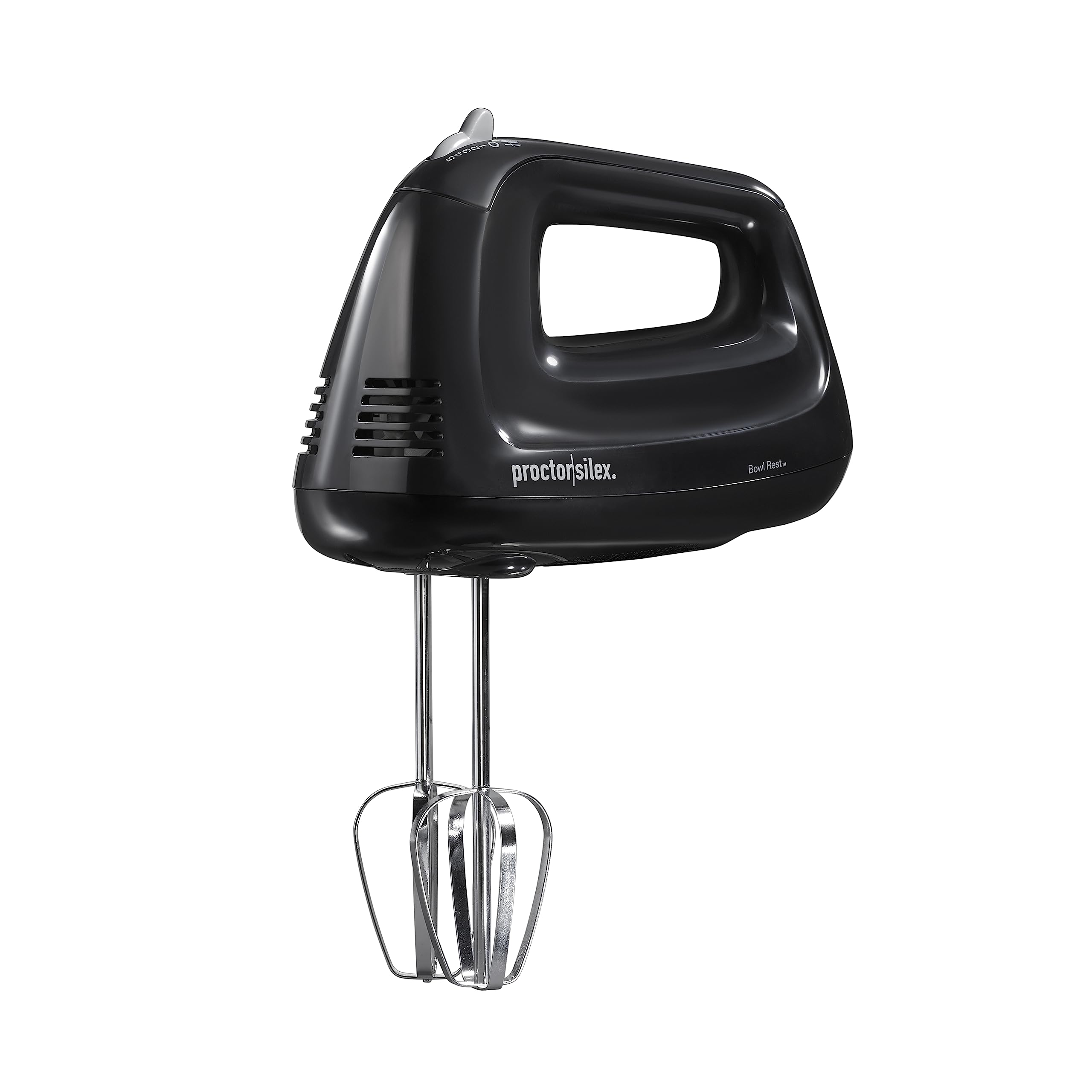Proctor Silex Easy Mix 5-Speed Electric Hand Mixer with Bowl Rest, Compact and Lightweight, 100 Watts of Peak Power, Black (6251