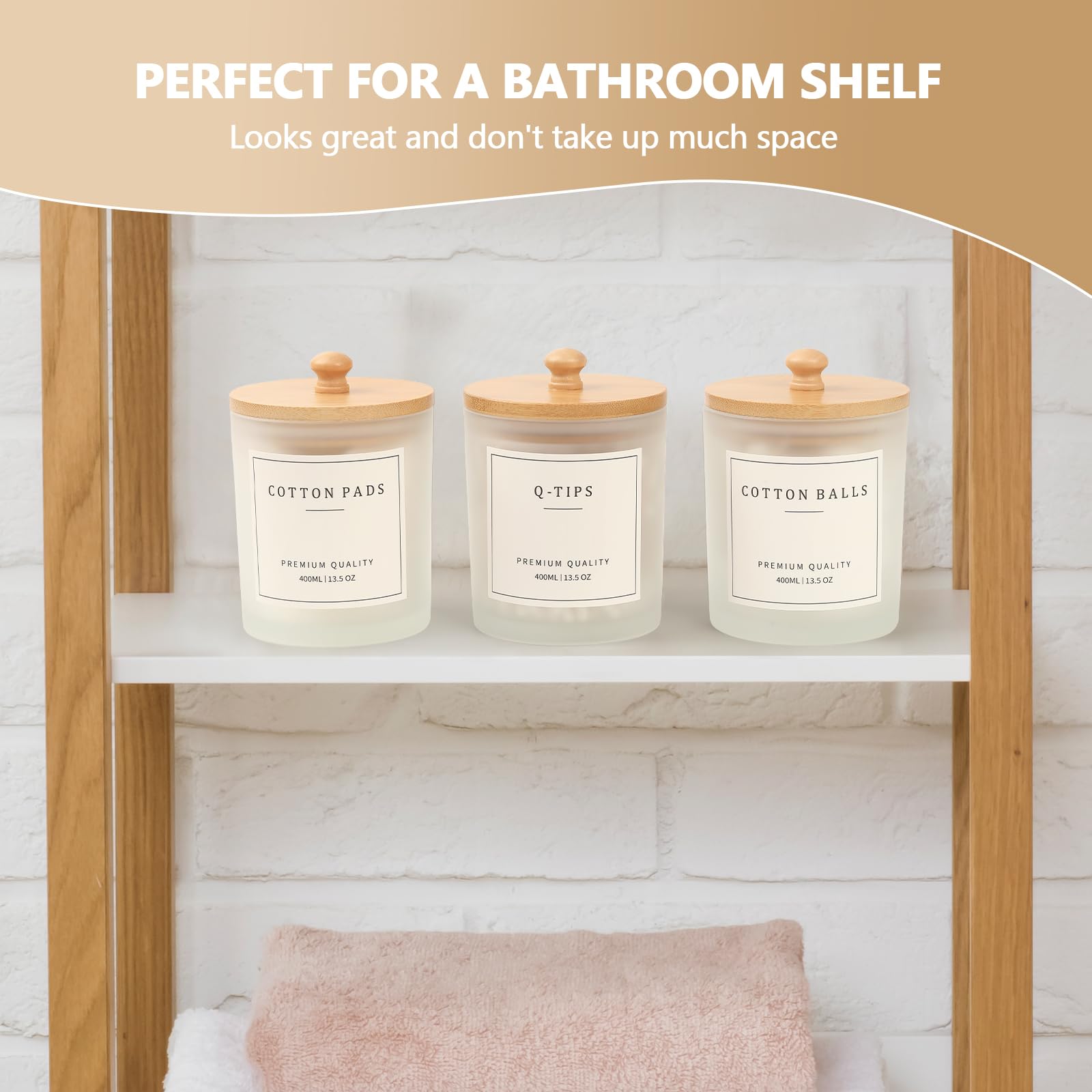 3 Pack Qtip Holder - Bathroom Organizers And Storage, Cotton Round Holder Cotton Swab Dispenser Cotton Ball Holder With Tray, Gl