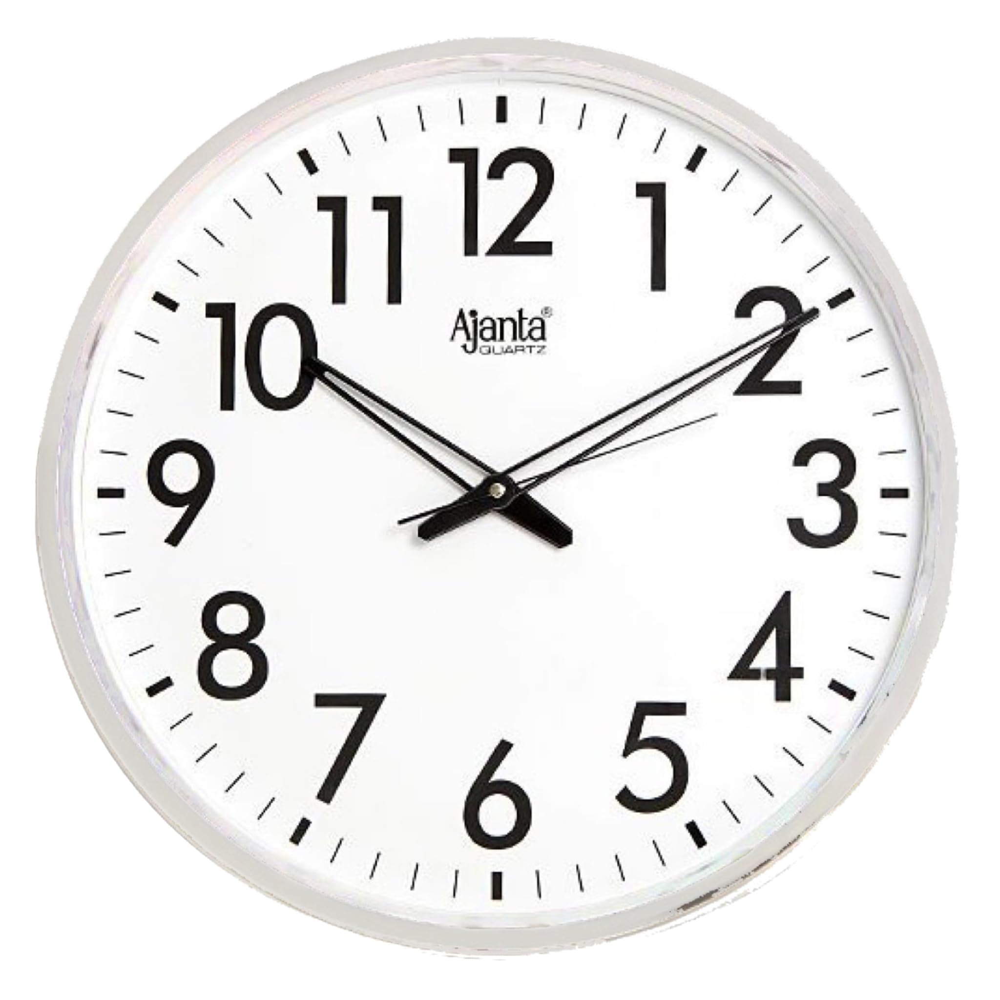 Ajanta Wall Clock For Home And Offices Silent Sweep Movement 13 Inches Analog Wall Clock Wall Watch (White_32 X 32 X 4 Cm), Plas