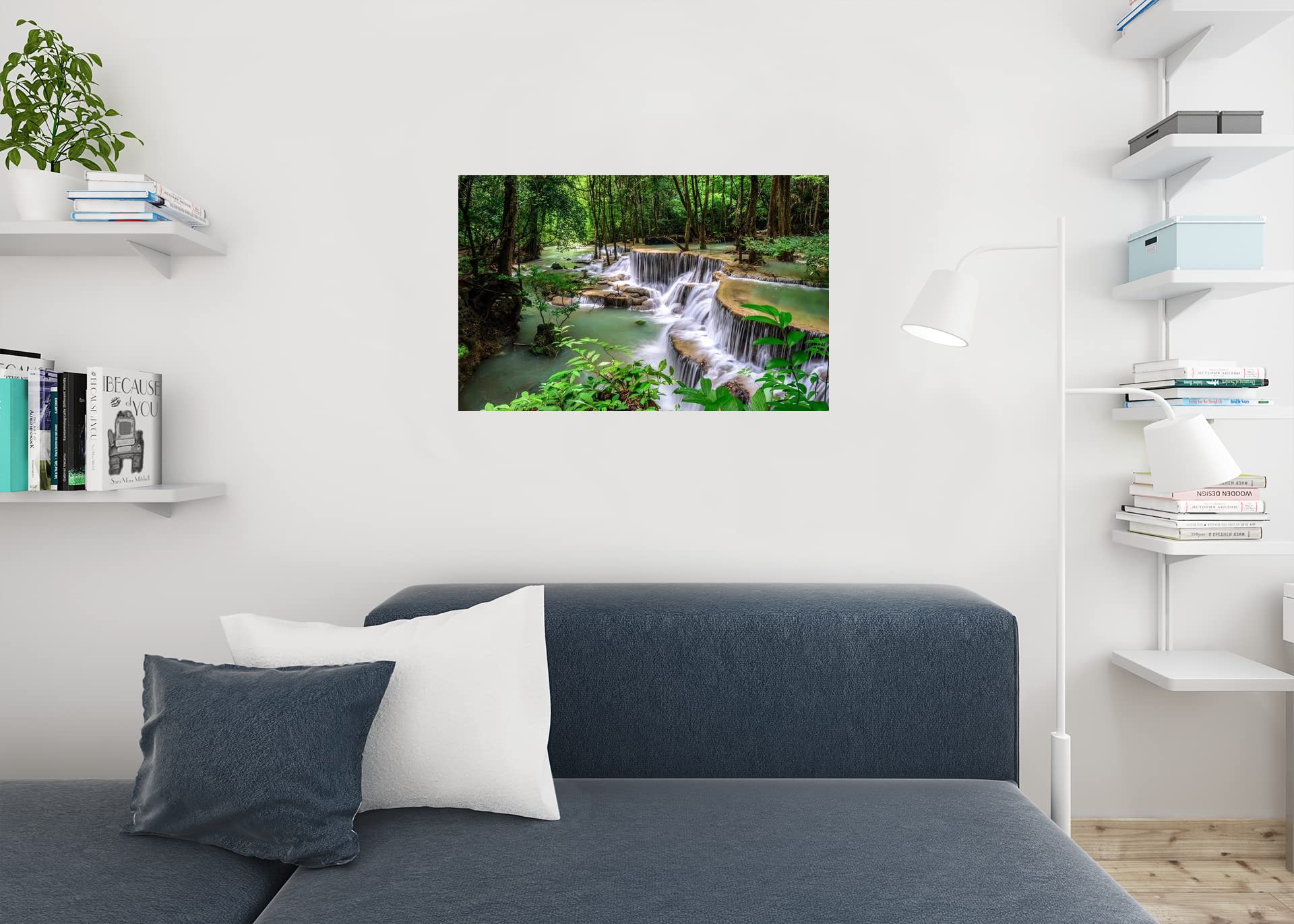 Huay Mae Kamin River Waterfall Jungle Forest Thailand Photo Cool Wall Decor Art Print Poster 36x24