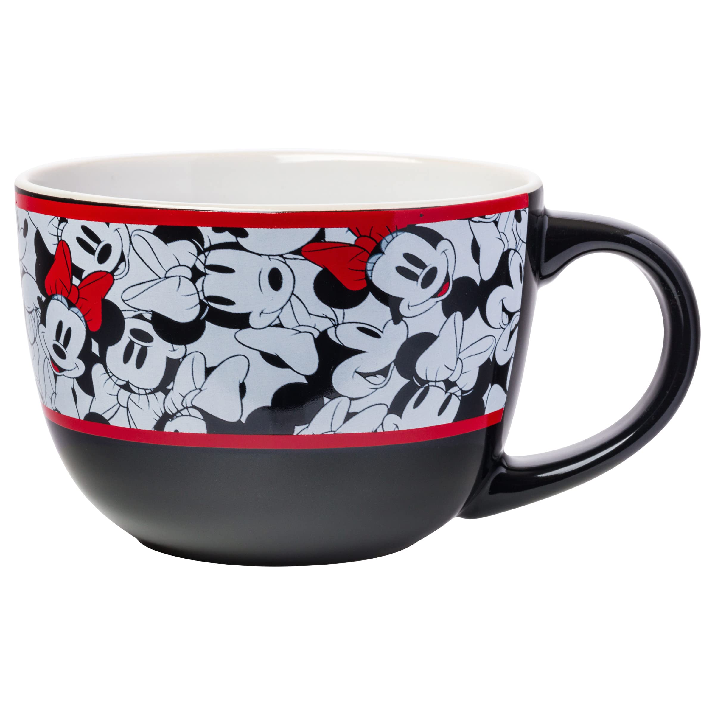 Silver Buffalo Disney Classic Minnie Rocks The Dots All Over Faces Ceramic Soup Mug, 24 Ounces