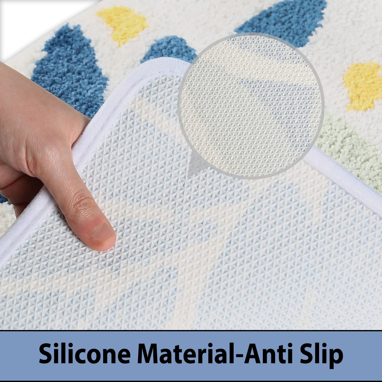 Hi Space Bathroom Rugs Mat 24X16In Leaves Bath Mat For Bathroom Non Slip Machine Washable Soft Absorbent Cute Bath Rug Plush Bat