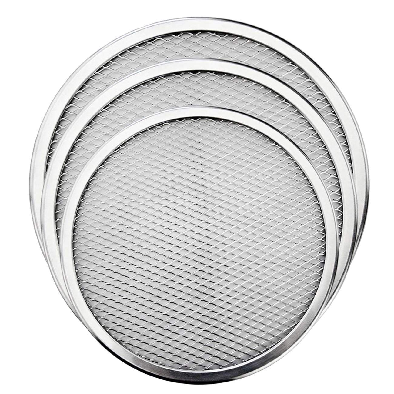 Pizza Screen, 3Pcs Aluminum Alloy Seamless Pizza Screen Non Stick Mesh Net Baking Tray Cookware Kitchen Tool For Oven, Bbq 10 In