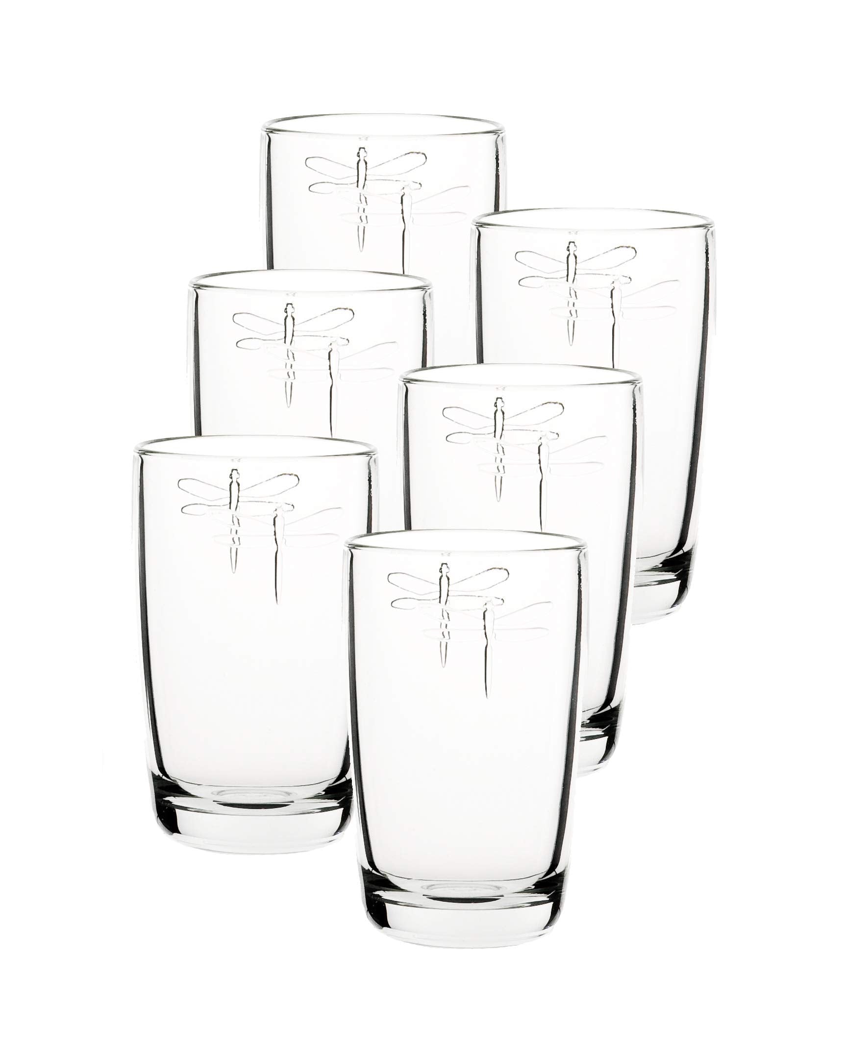 La Rochere Set Of 6, 14-Ounce Dragonfly Double Old Fashioned Glasses