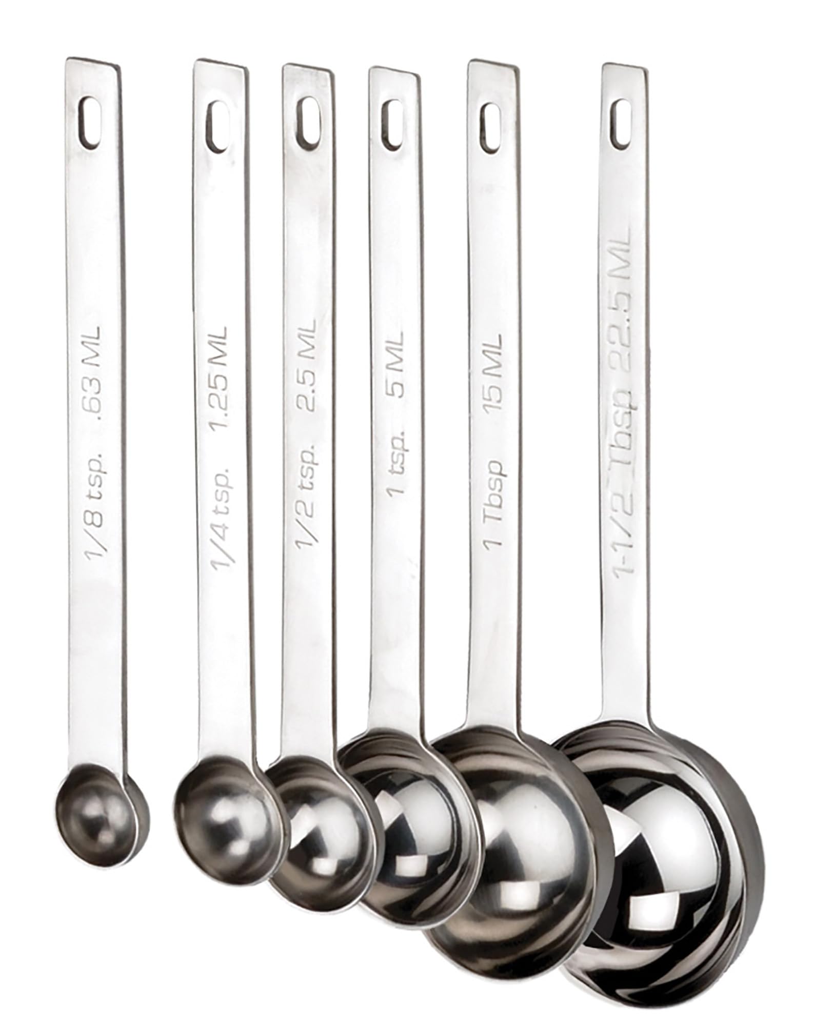 RSVP International Endurance Kitchen Collection Open Stock Measuring Spoon  Stainless Steel  Dishwasher Safe  0.5-Teaspoon