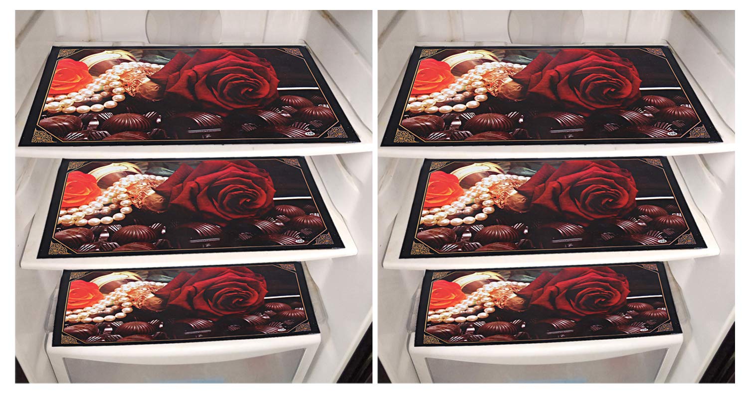 Kuber Industries Pvc 6 Pieces Reversible Fridge Drawer Mats (Multi) -Ctktc07109