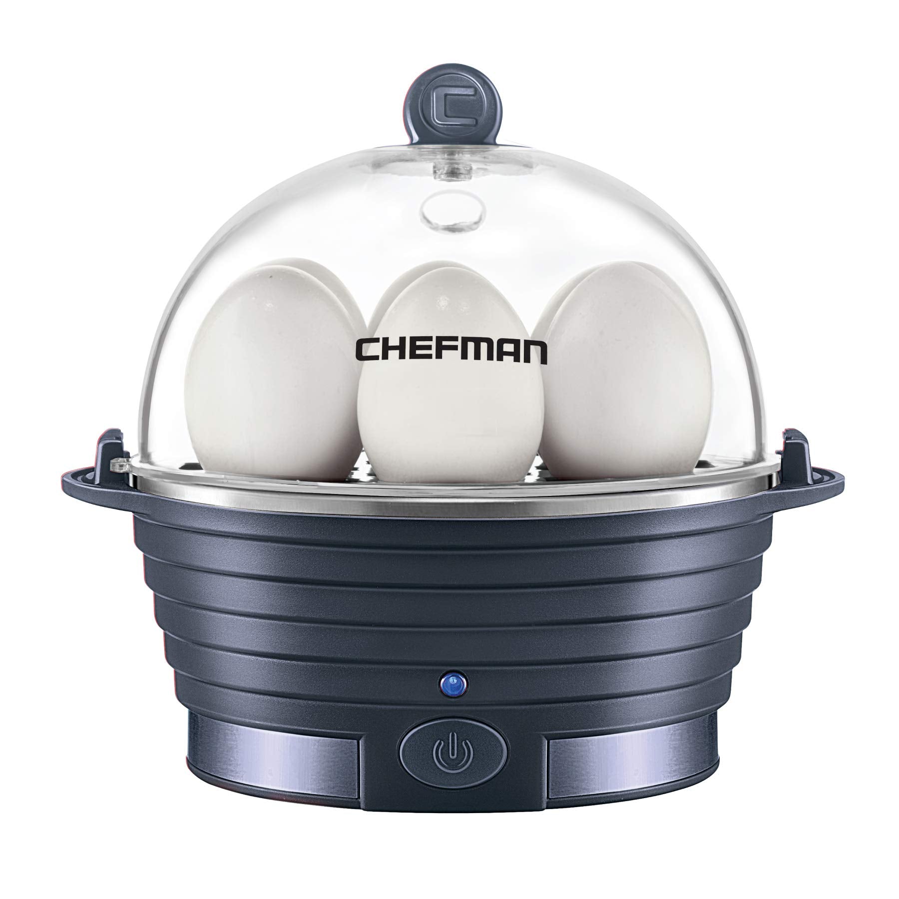 Chefman Electric Egg Cooker Boiler, Rapid Poacher, Food & Vegetable Steamer, Quickly Makes Up To 6, Hard, Medium Or Soft Boiled,