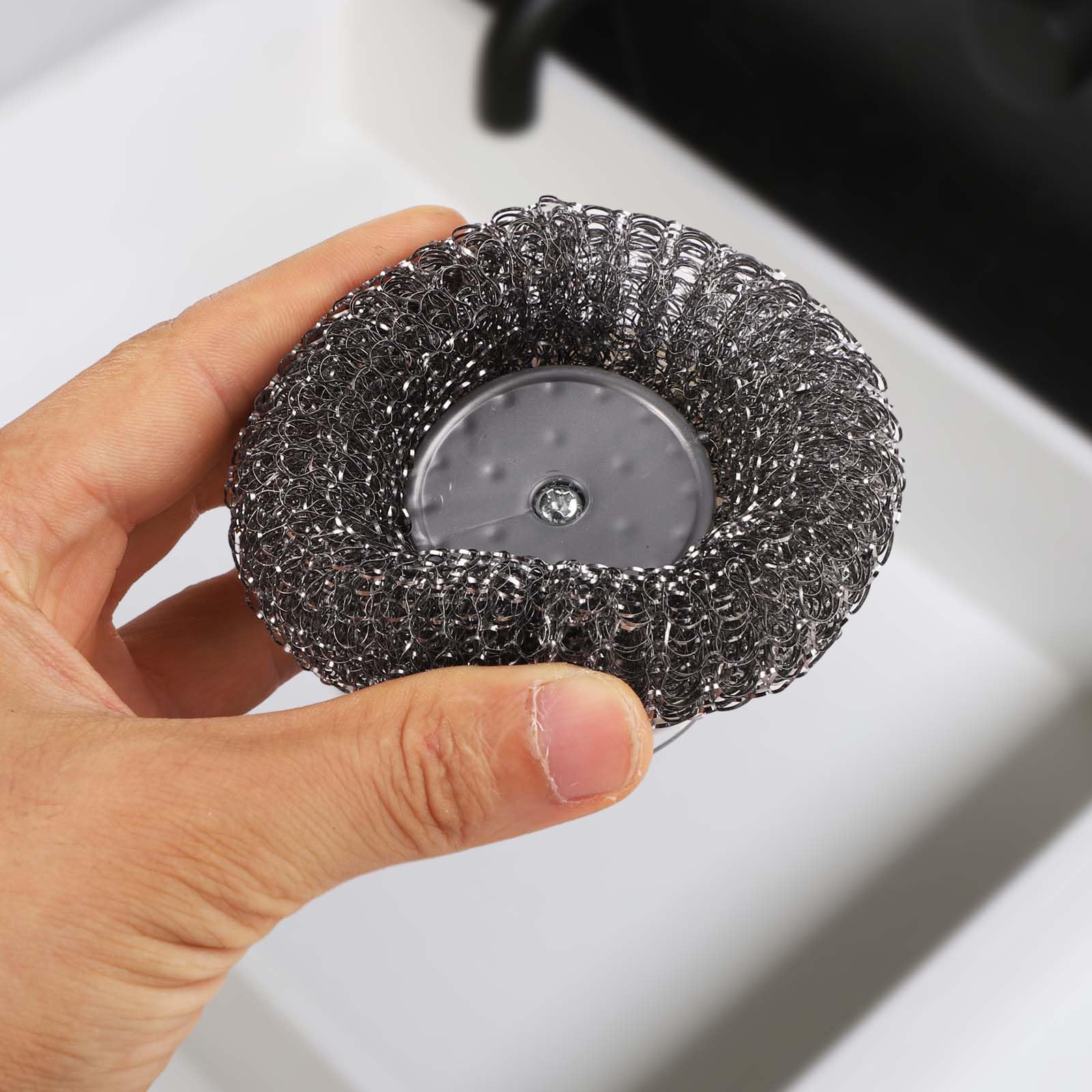2Pcs Dish Brush With Handle, Stainless Steel Wool Scrubber,Wire Brush Multipurpose Dish Brush For Cleaning Kitchen Scrub Brushes