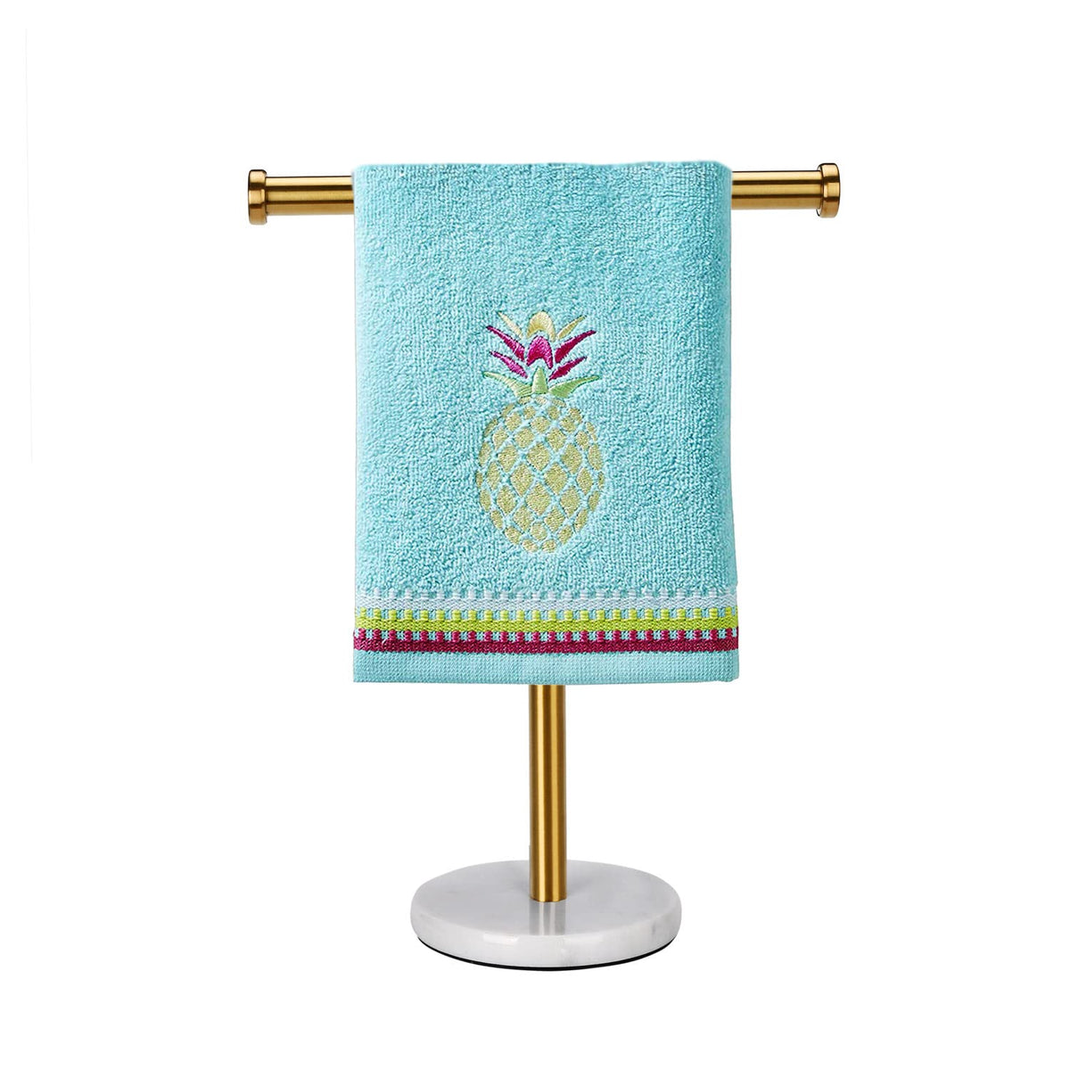 Gold Hand Towel Holder Stand Countertop, Sturdy Marble Base, Hand Towel Rack For Bathroom (Gold Brushed)