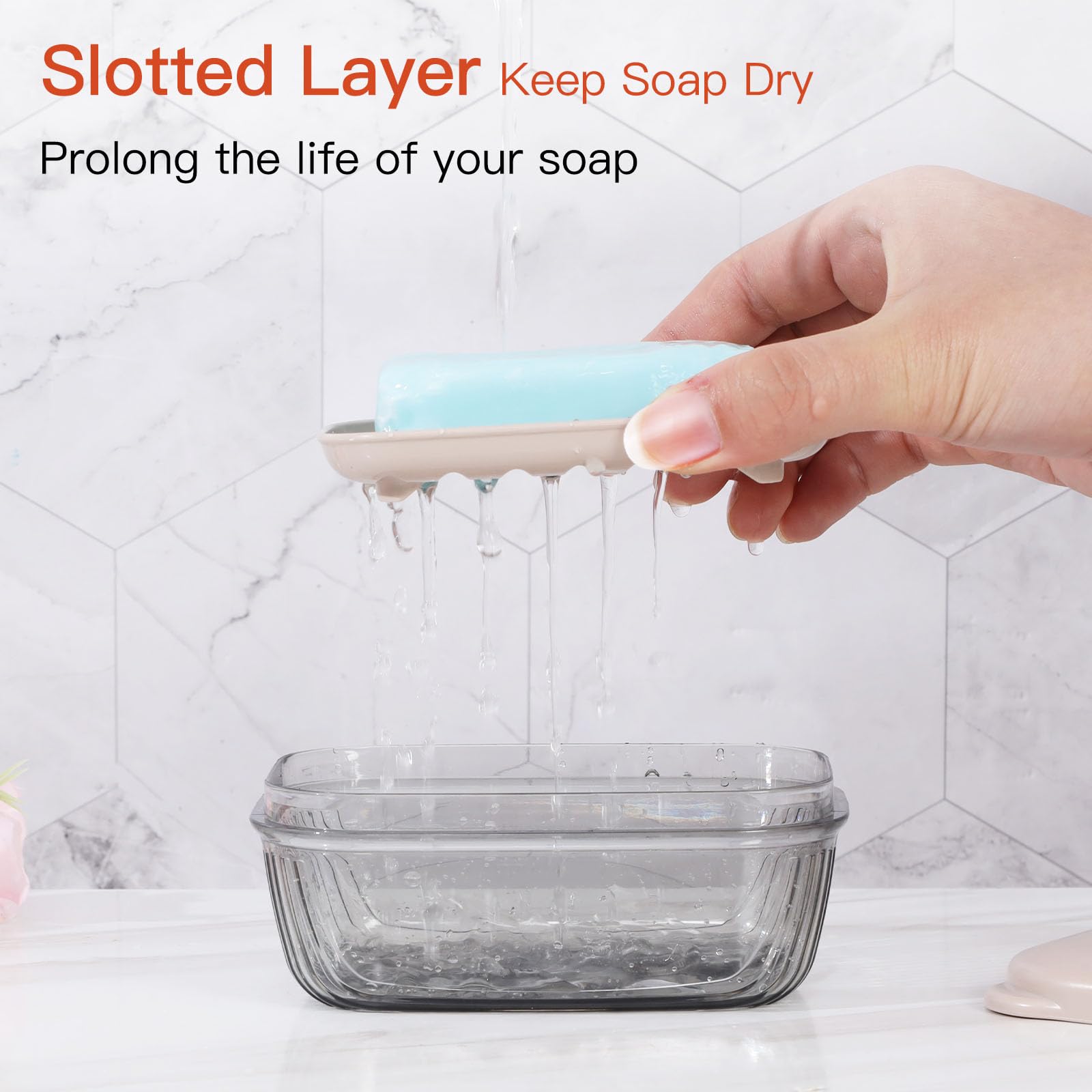 Quatish Soap Holder, Leakproof Travel Soap Case, Bar Soap Holder For Shower, Soap Dish With Lid For Gym, Camping Essentials, Tra