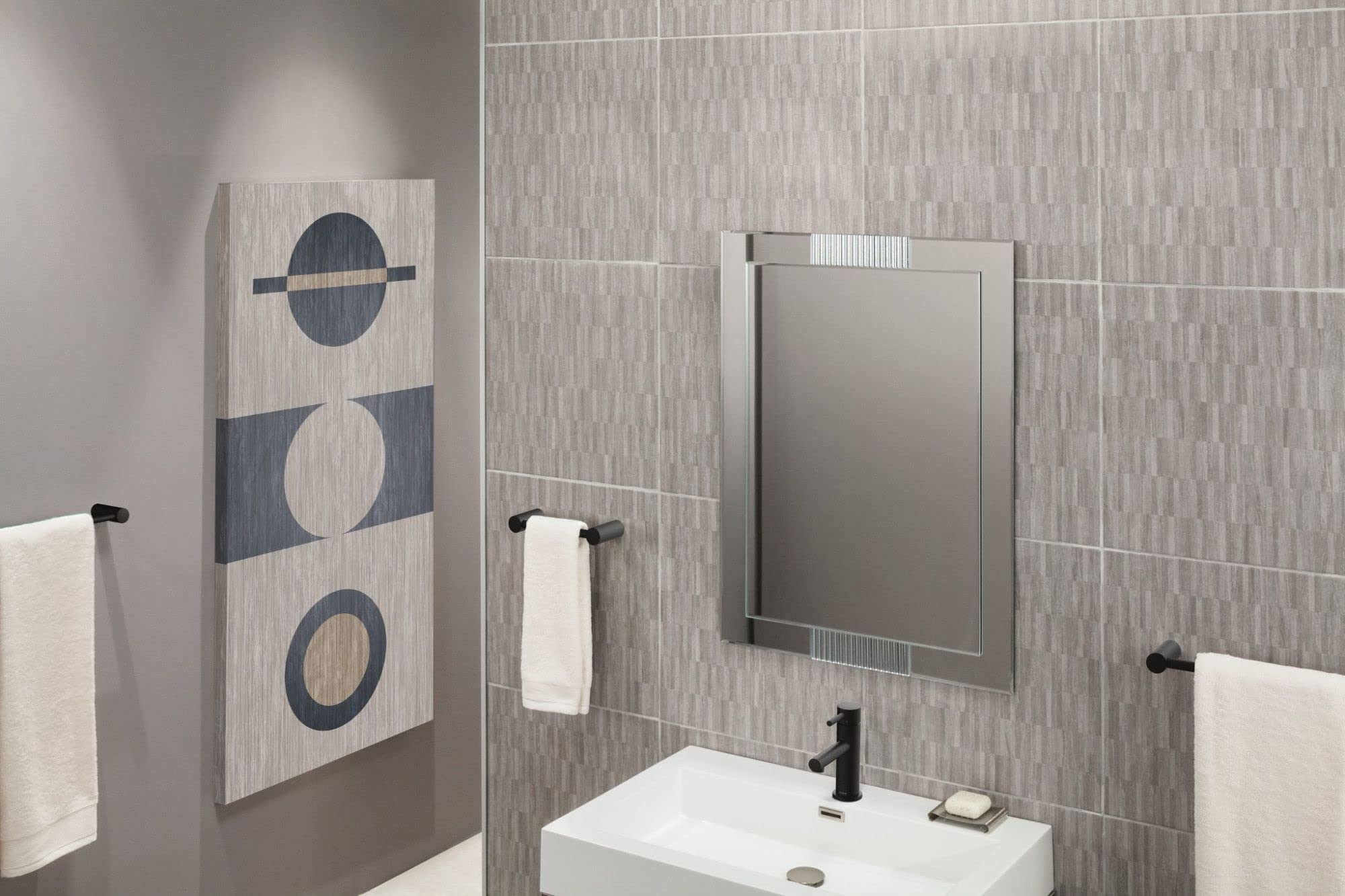 Moen Align Matte Black 24 In. Modern Towel Bar, Wall Mounted Towel Hanger, Yb0424Bl