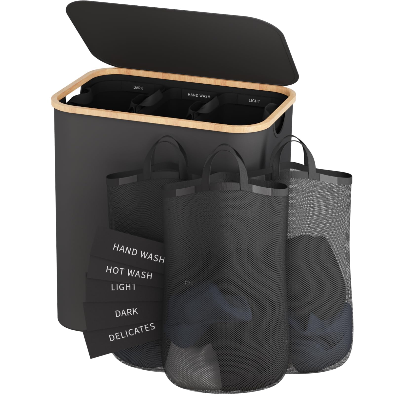 Laundry Hamper With Lid, 145L Extra Large Hampers For Laundry Basket With Lid, Dirty Clothes Hamper Laundry Basket Organizer For