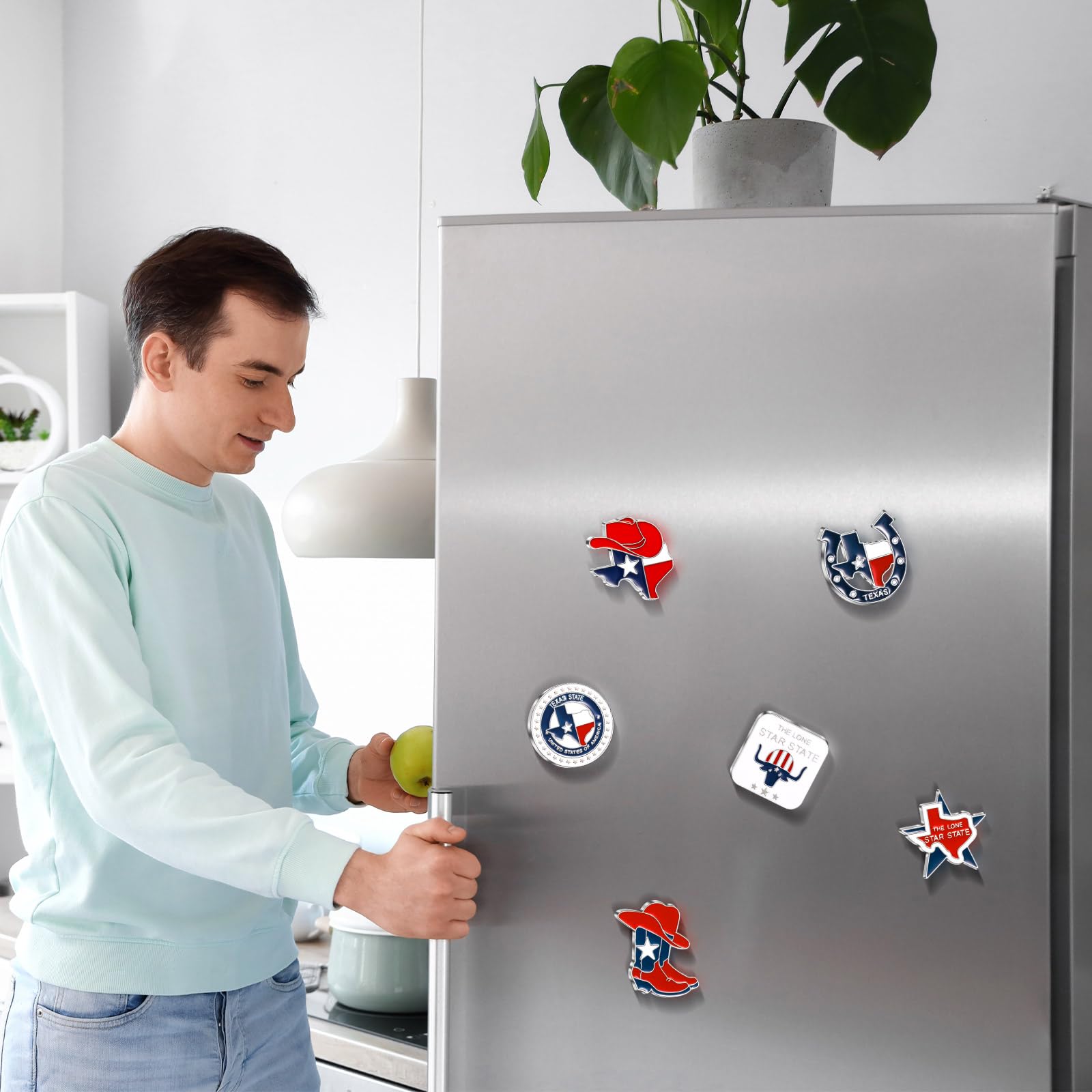 Konohan 6 Pcs Texas Magnet for Refrigerator Bulk Metal Magnet Souvenirs Gifts Magnetic Travel Collectible Decorative Souvenirs f