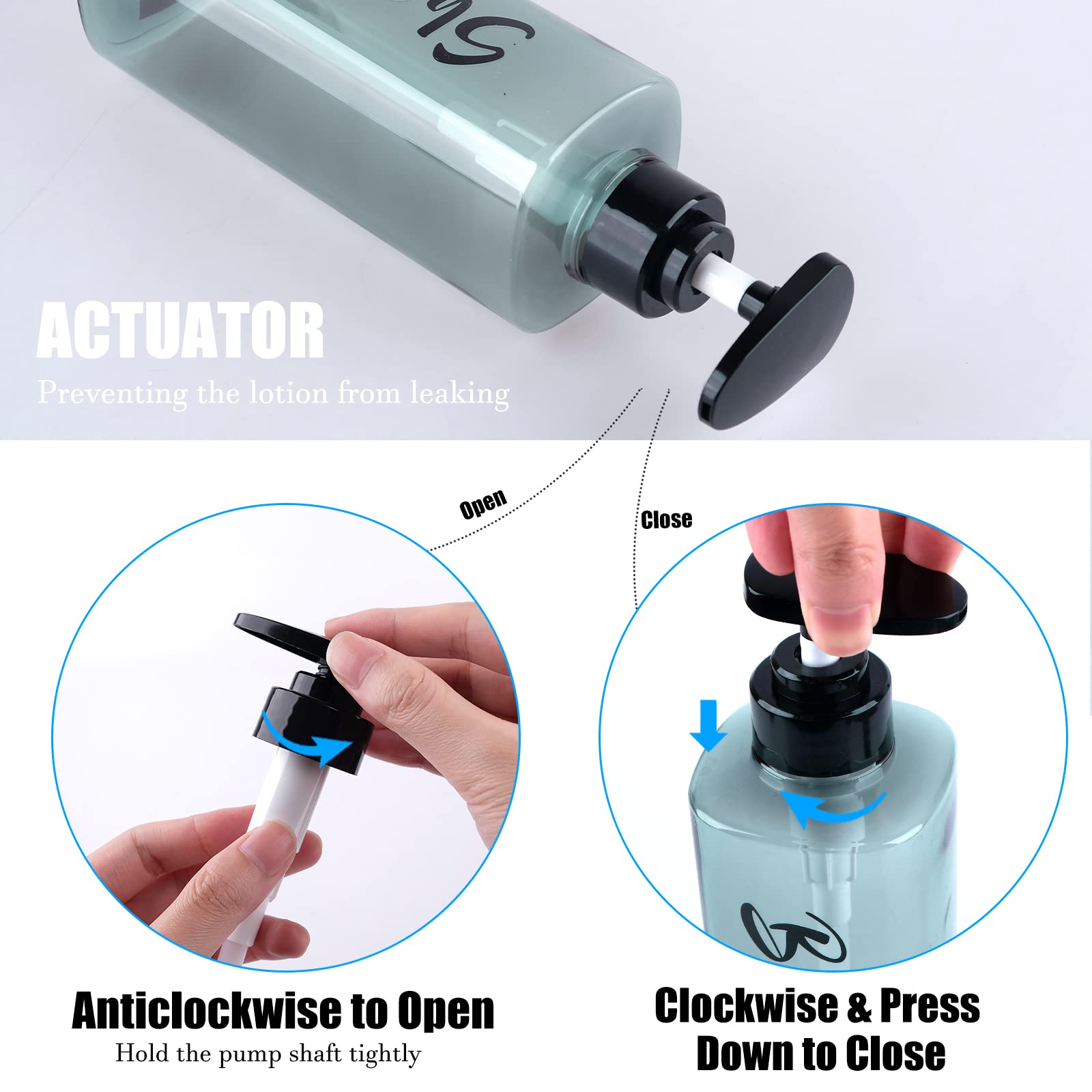 Aumio 16.9Oz Shampoo Dispenser For Shower Wall 3 Chamber, Drill Free Shampoo And Conditioner Dispenser With 6 Waterproof Labels,