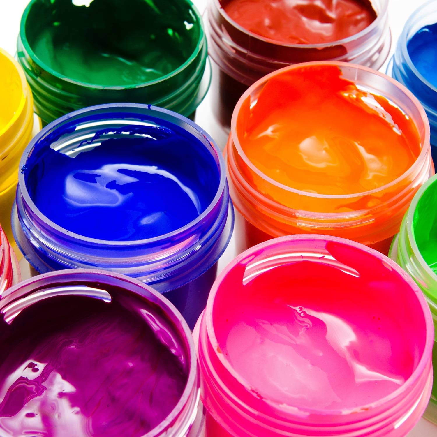 6 Pack 1 oz Plastic Pot Jars Round Clear Leak Proof Plastic Cosmetic Container Jars with White Lids for Travel Storage Make Up  Eye Shadow  Nails  Powder  Paint  Jewelry (White-1 oz)